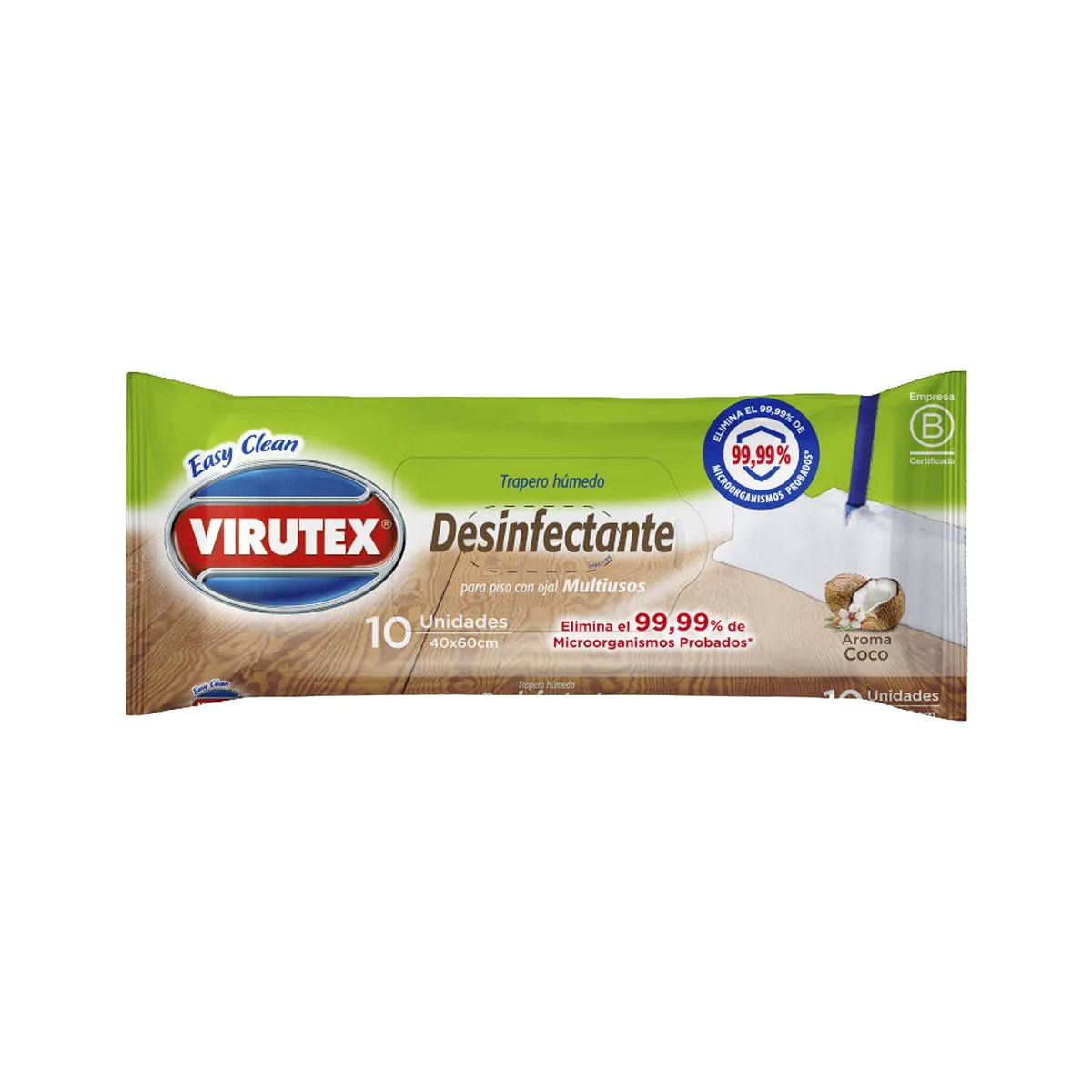 VIRUTEX - Trapero Desinfectante Virutex Coco Empaque 10 Und
