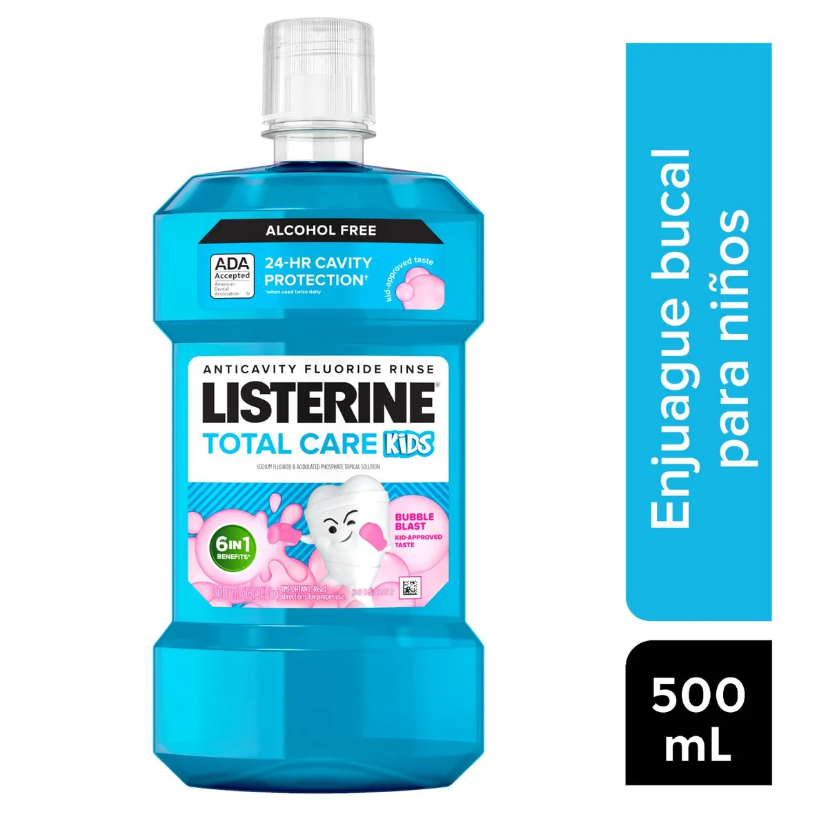 LISTERINE - Enjuague Bucal Listerine Total Care Kids Bubble Blast Botella 500 mL