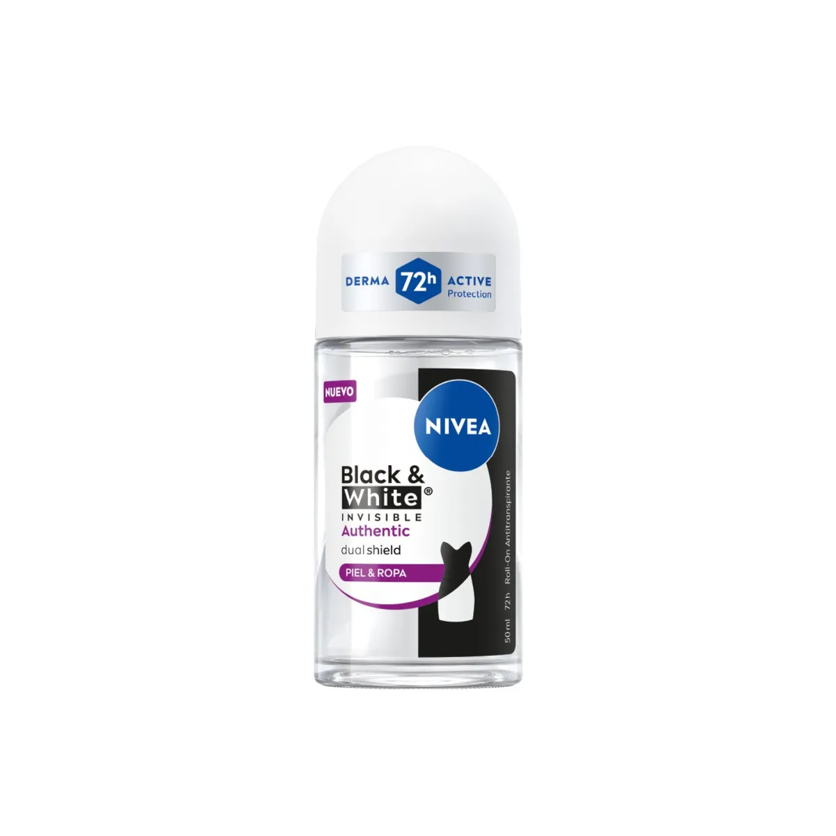 NIVEA - Desodorante Roll On Nivea Black & White Authentic Envase 50 mL