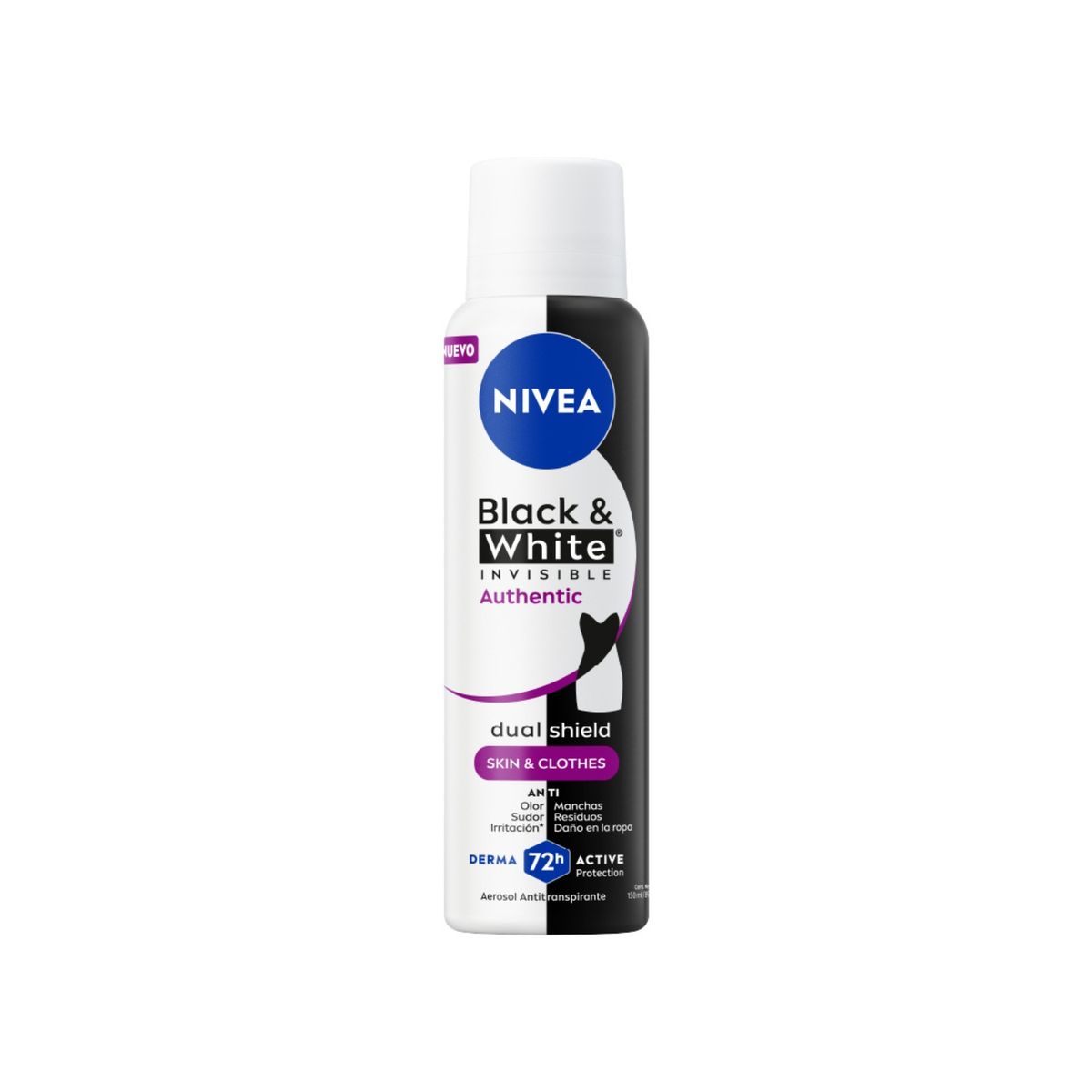 NIVEA - Desodorante Aerosol Nivea Black & White Authentic Envase 150 mL