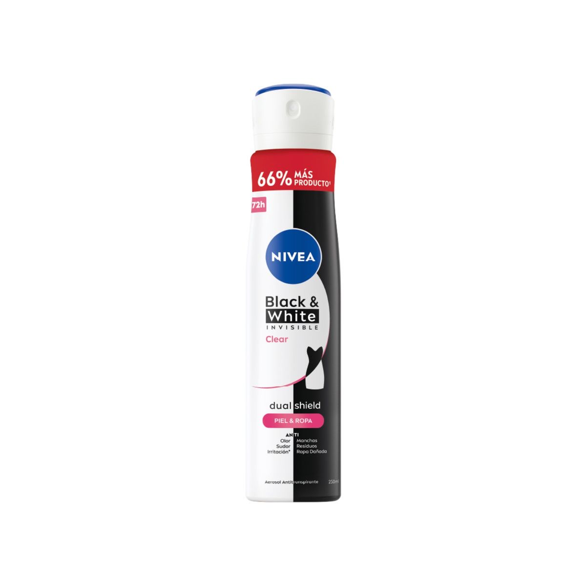 NIVEA - Desodorante Aerosol Nivea Black & White Clear Envase 250 mL