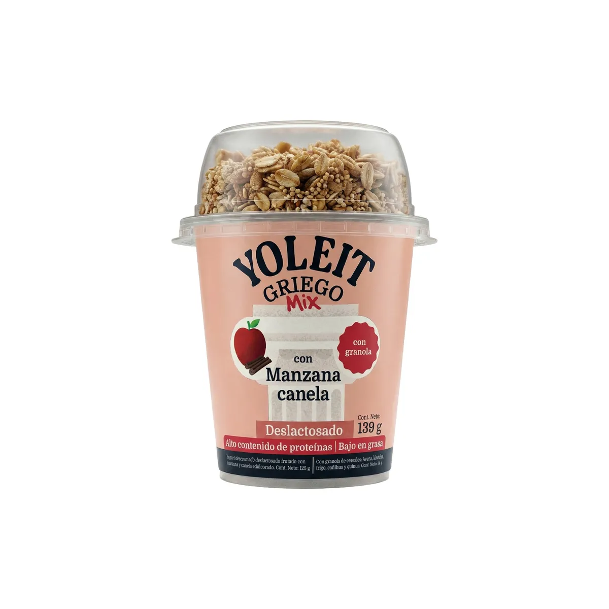YOLEIT - Yogurt Griego Mix Yoleit Manzana Canela Envase 139 g