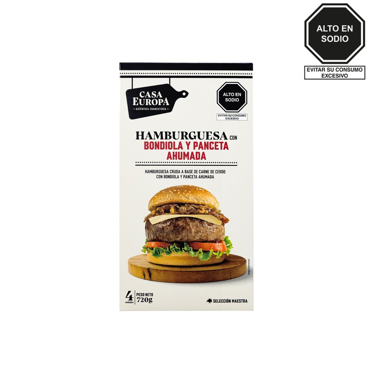 CASA EUROPA - Hamburguesa Casa Europa Bondiola Panceta Caja 4 Und