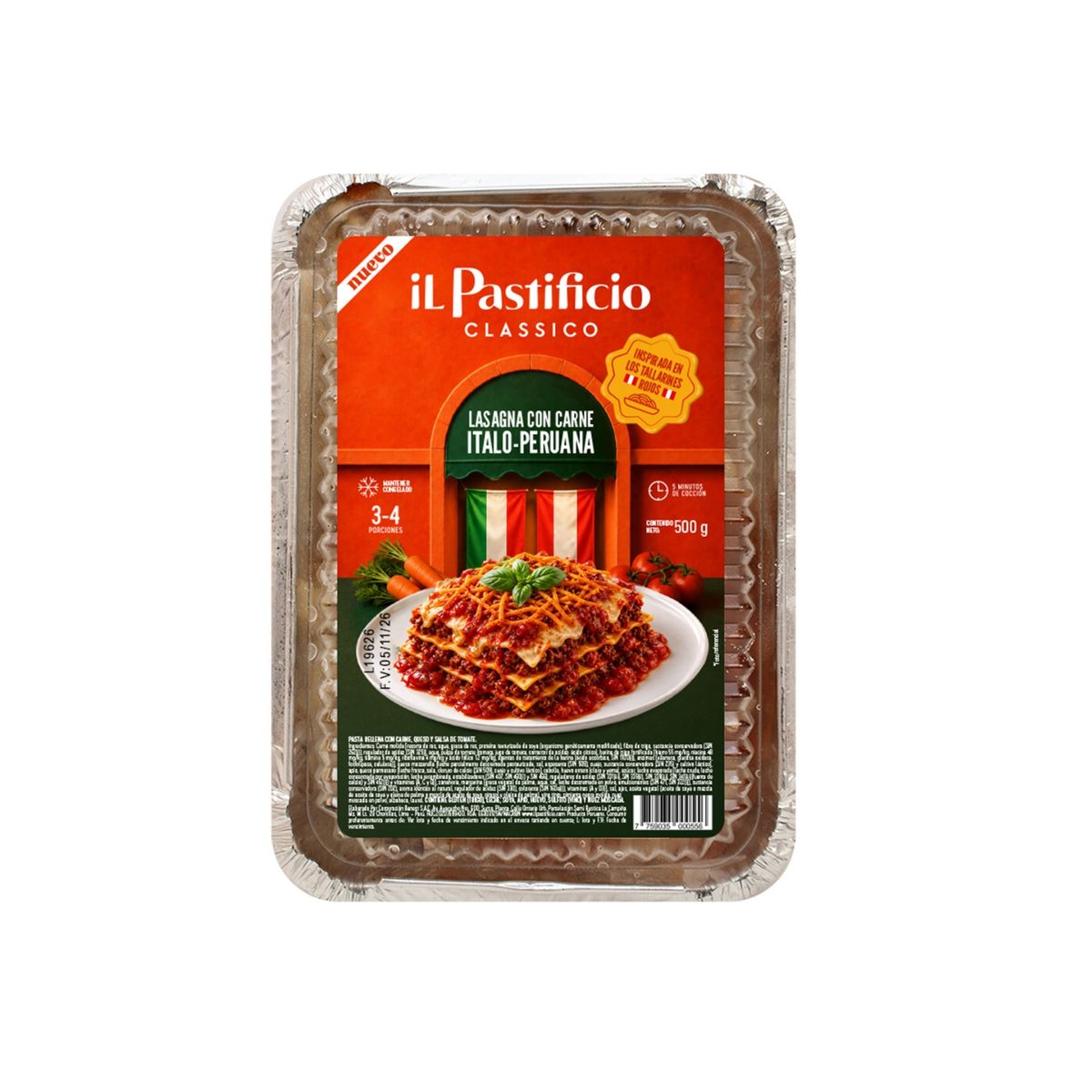 IL PASTIFICIO CLASSICO - Lasagna Il Pastificio Classico Carne Italoperuana Empaque 500 g