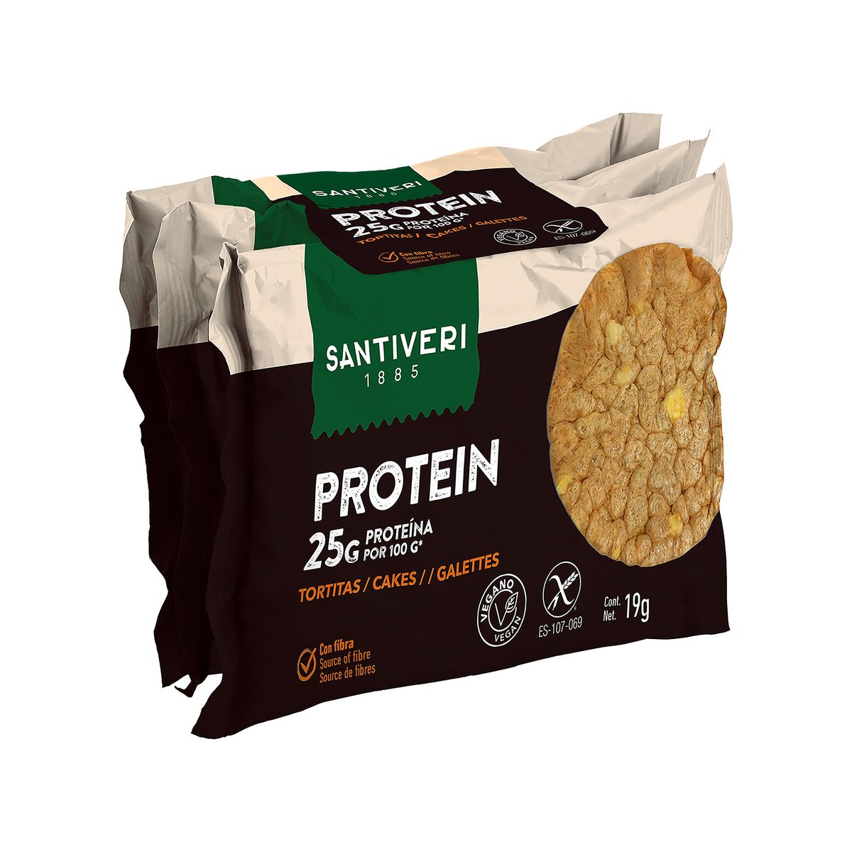 SANTIVERI - Tortitas Protein Empaque 3 Und