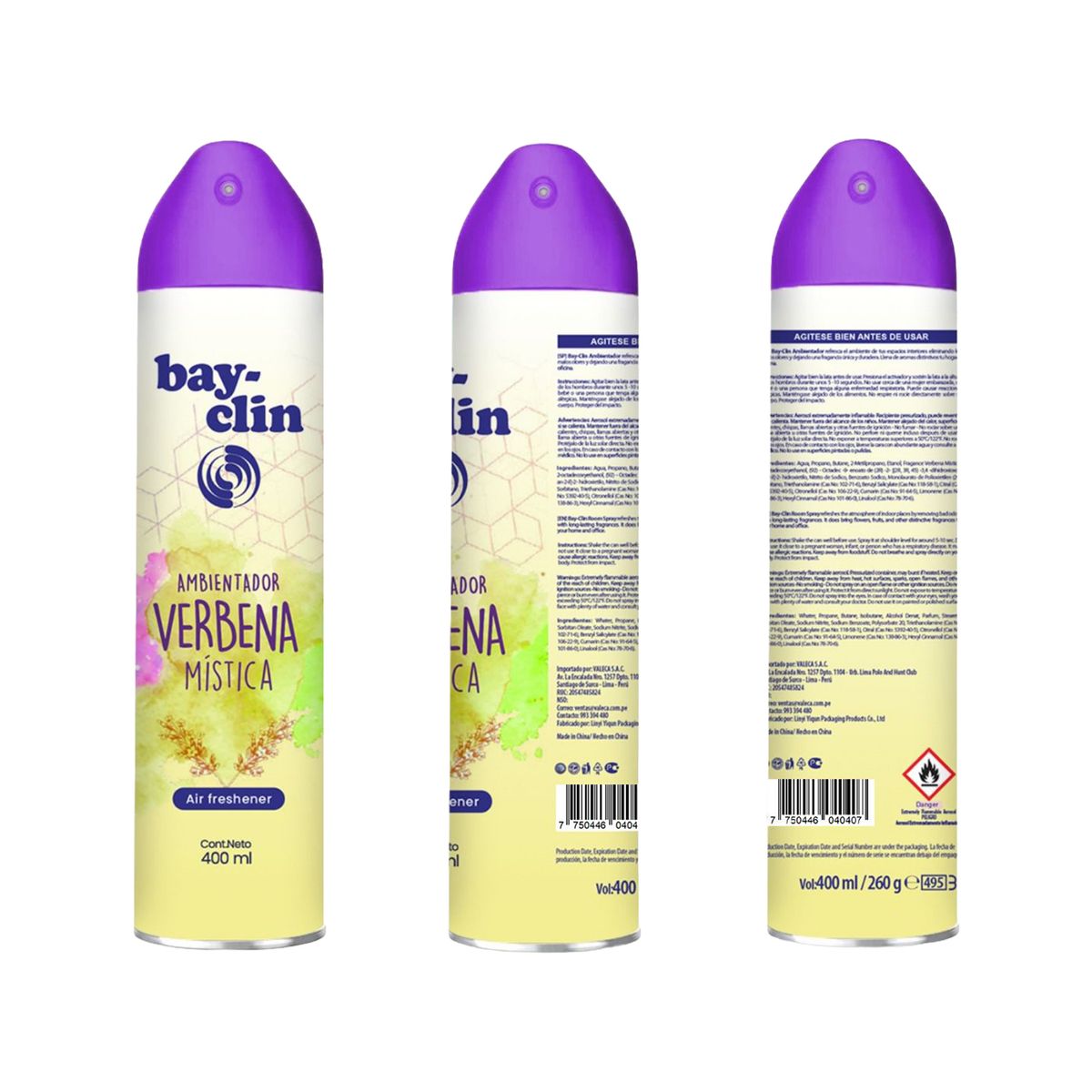 BAY CLIN - Ambientador Bayclin Verbena Mística Envase 400 mL