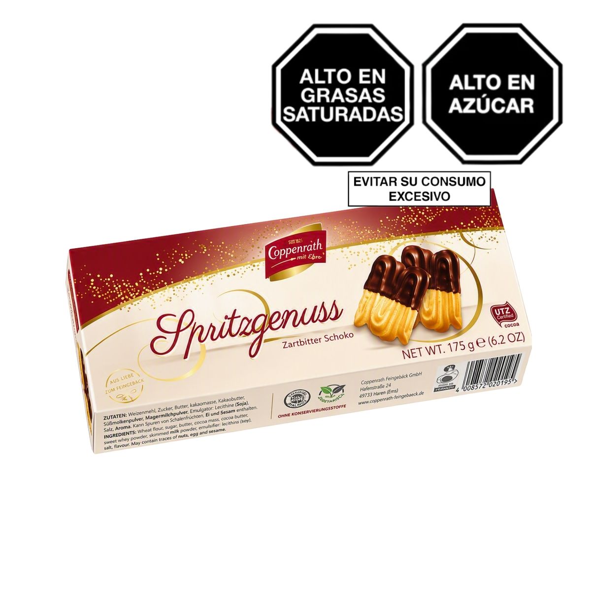 COPPENRATH - Galletas Coppenrath Spritz Chocolate Oscuro Empaque 150 g