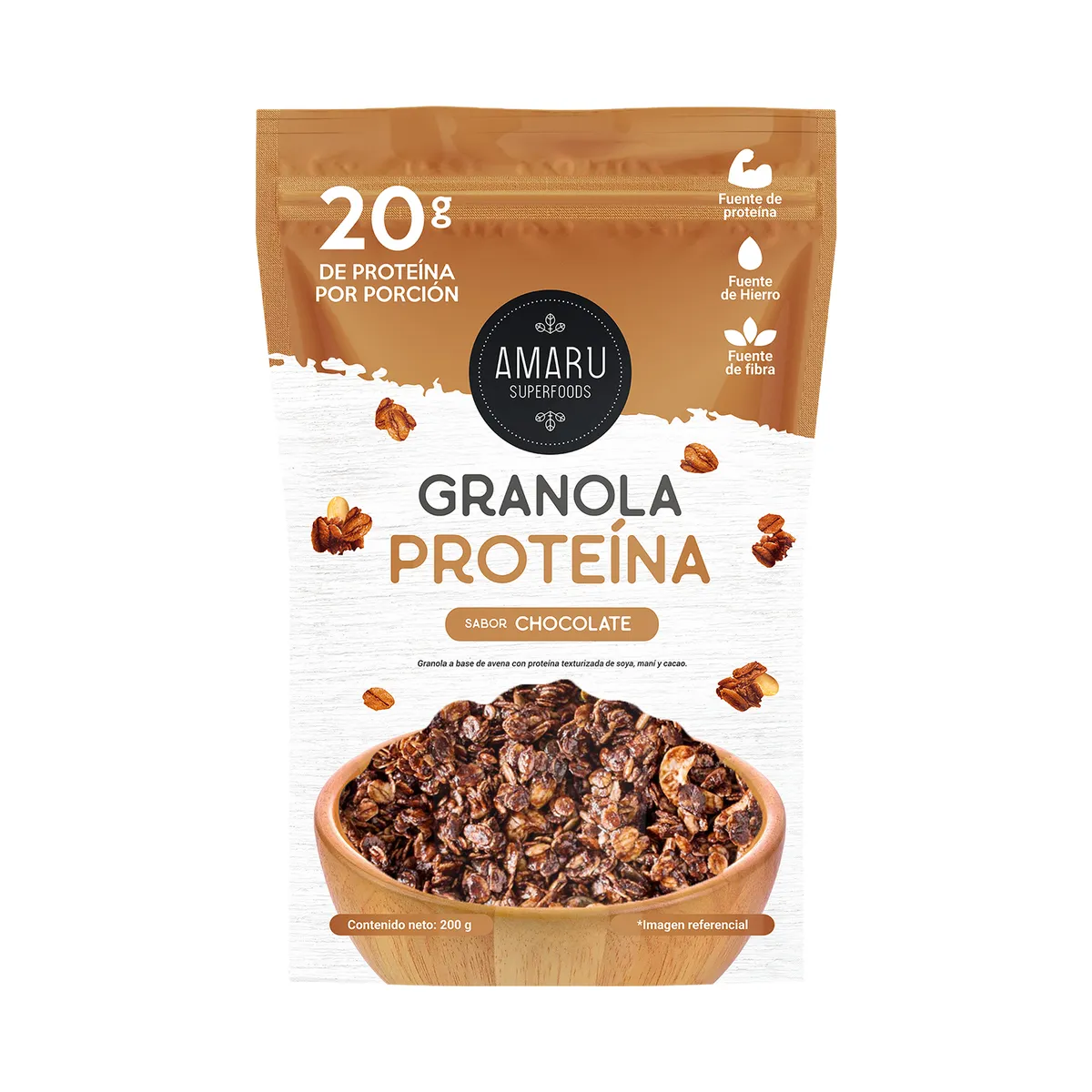 AMARU SUPERFOODS - Granola Amaru Superfoods Proteína Chocolate Doypack 200 g