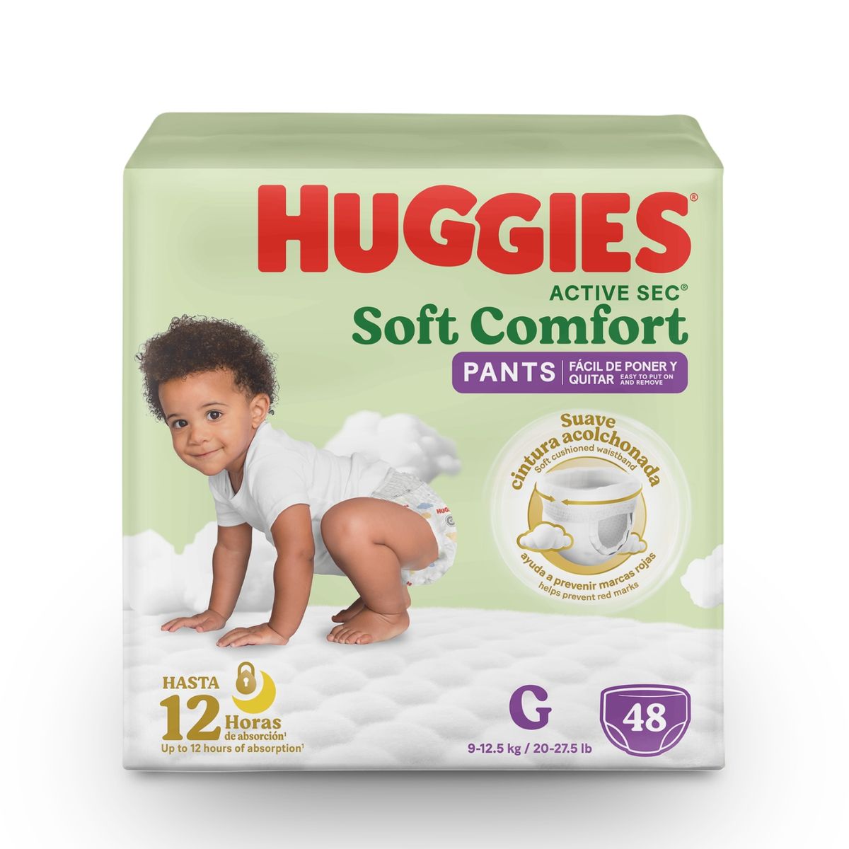 HUGGIES - Pañales Huggies Active Sec Soft Comfort Talla G Empaque 48 Und