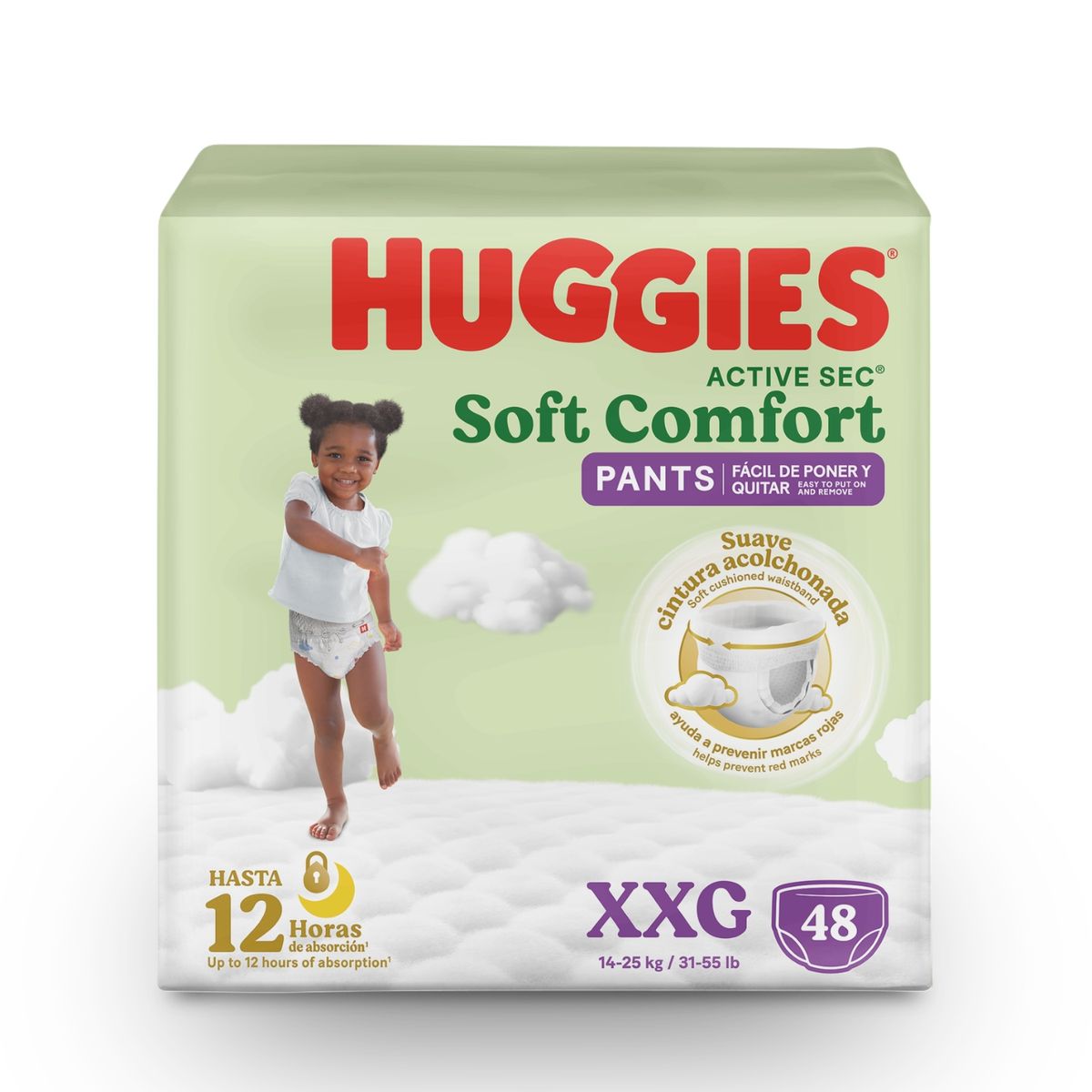 HUGGIES - Pañales Huggies Active Sec Soft Comfort Talla XXG Empaque 48 Und