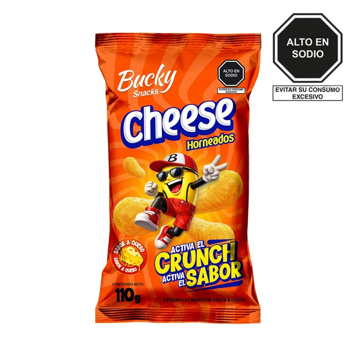 BUCKY SNACKS - Chips Bucky Cheesse Queso Bolsa 110 g