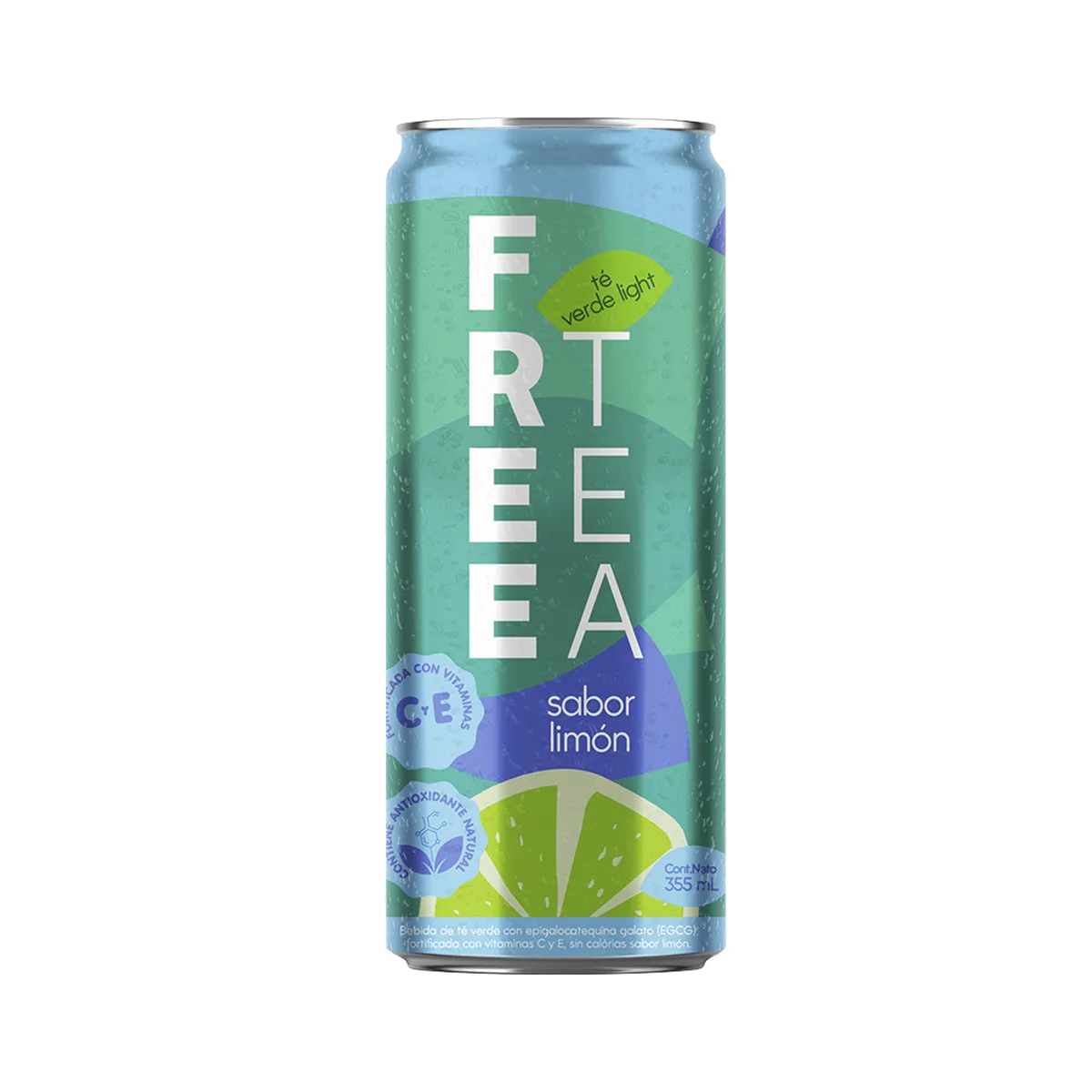 FREE TEA - Bebida Té Verde Light Free Tea Limón Lata 355 mL