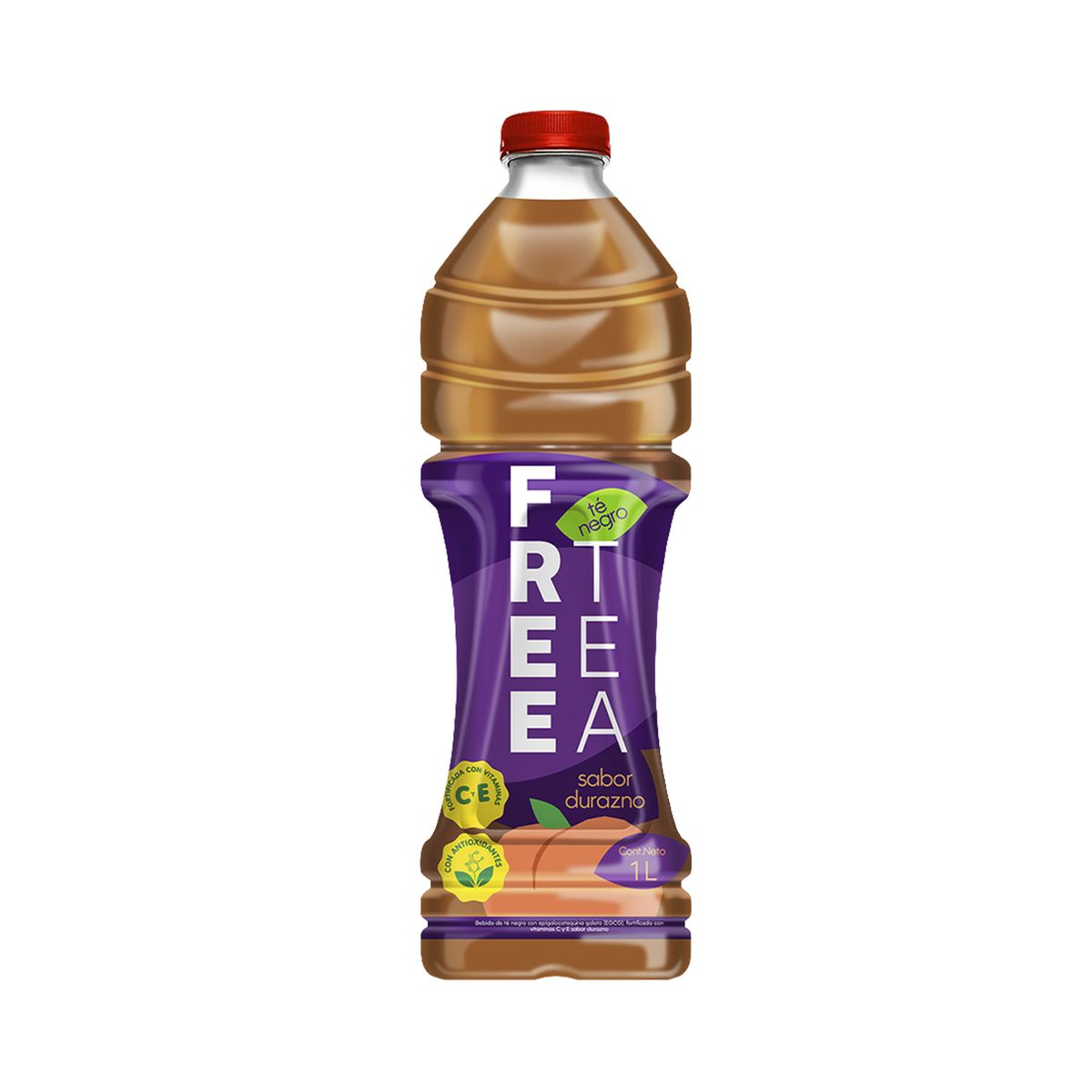 FREE TEA - Bebida Té Negro Free Tea Limón Durazno Botella 1 L