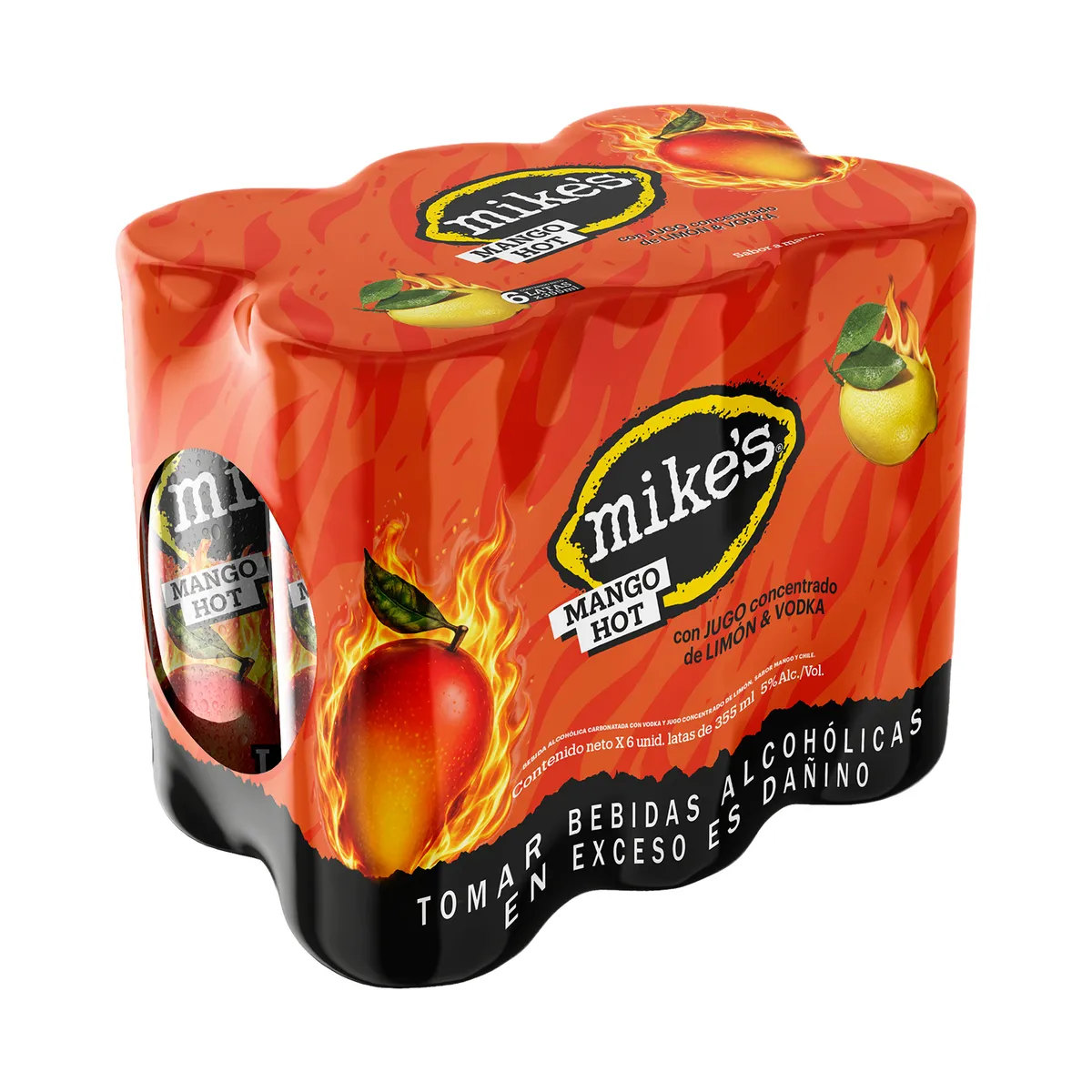 MIKES - Bebida Alcohólica Mike's Mango Hot Sixpack Lata 355 mL