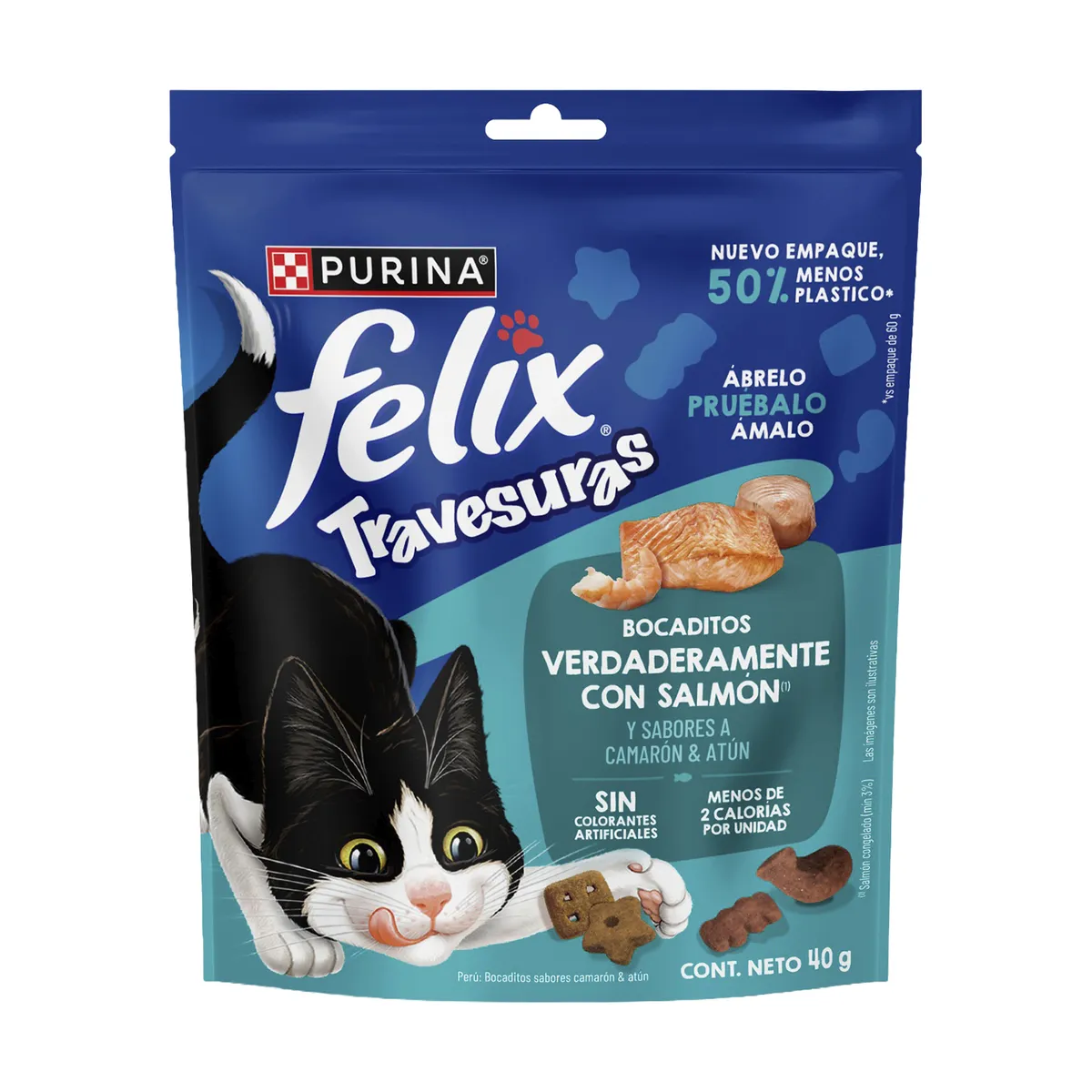 FELIX - Snack para Gato Felix Travesuras Salmón Bolsa 40 g