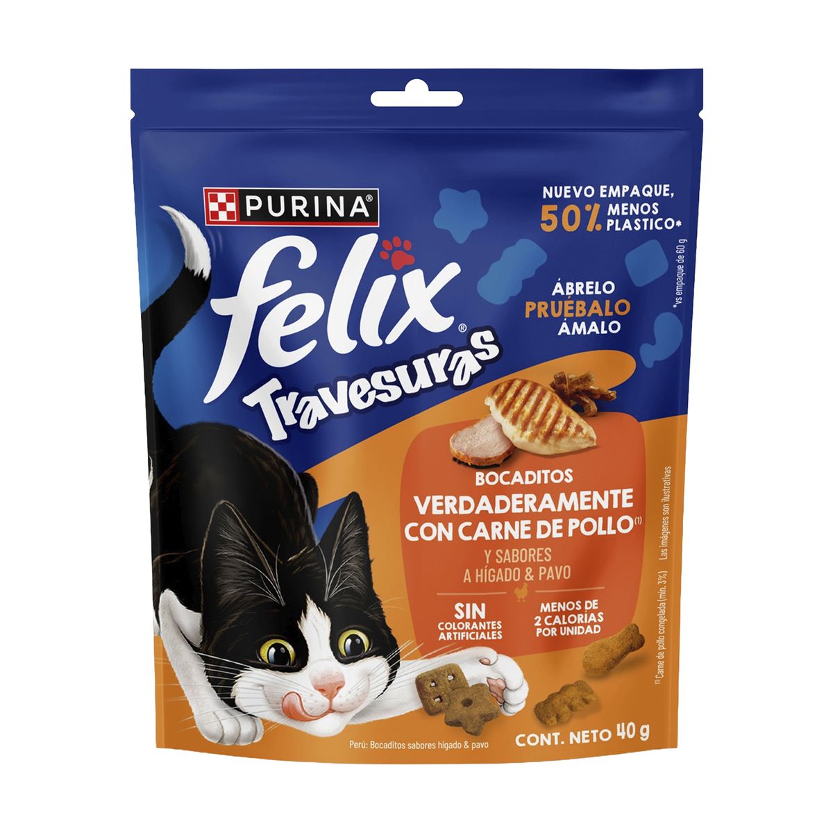 FELIX - Snack para Gato Felix Travesuras Pollo Bolsa 40 g
