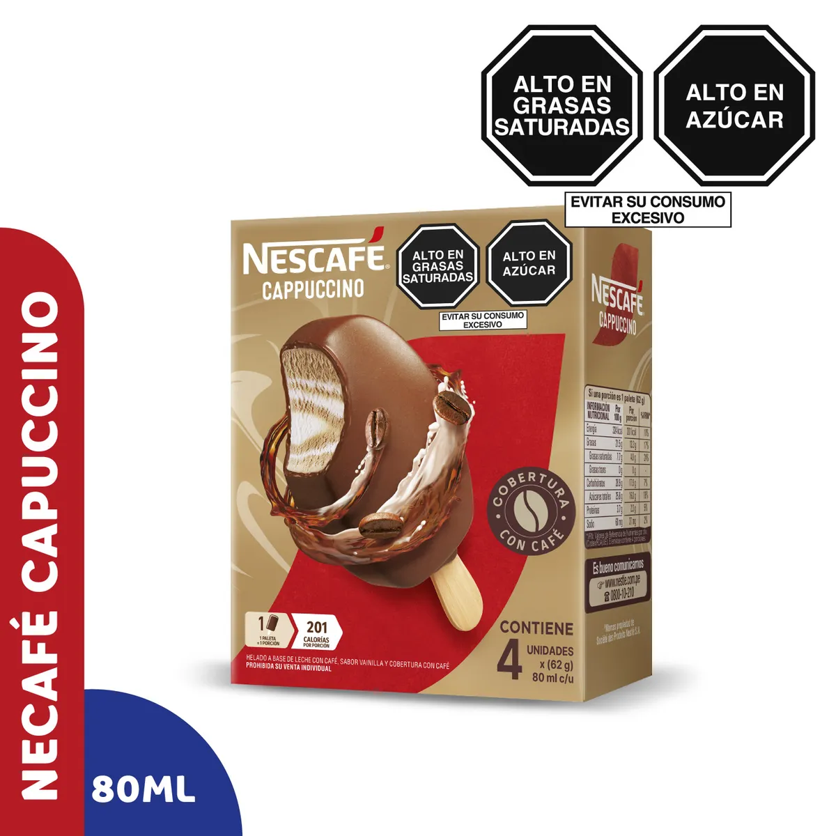 NESCAFE - Helado de Paleta Nescafé Cappuccino Caja 4 Und
