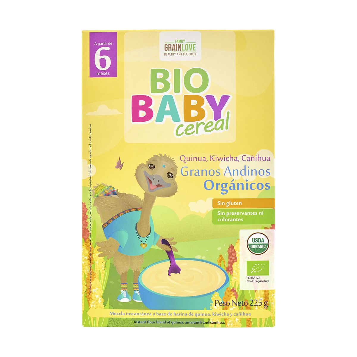 BIO BABY CEREAL - Papilla Orgánica Bio Baby Cereal Granos Andinos Caja 225 g