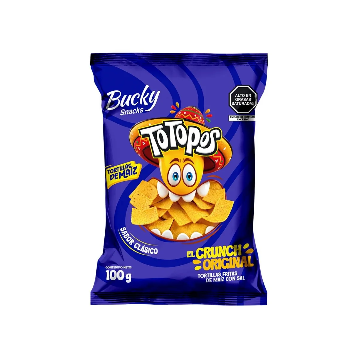 BUCKY SNACKS - Totopos Bucky con Sal Bolsa 100 g