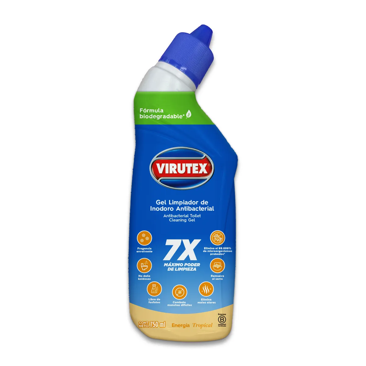 VIRUTEX - Gel Limpiador para Inodoro Virutex Tropical Botella 750 mL