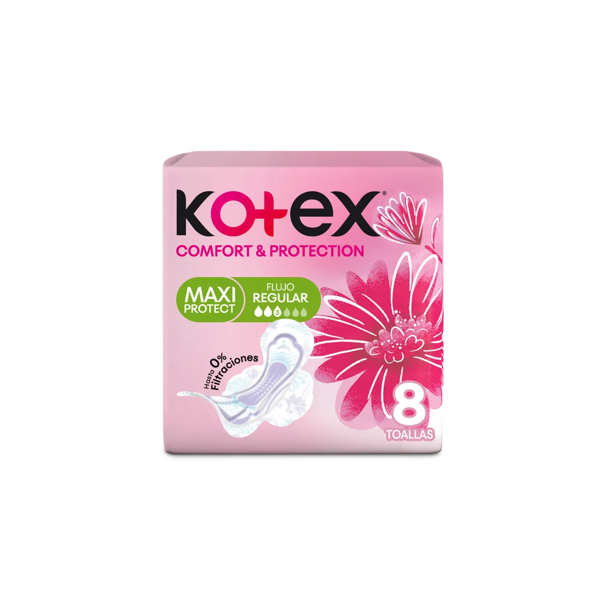 KOTEX - Toallas Higiénicas Kotex Regular Empaque 8 Und