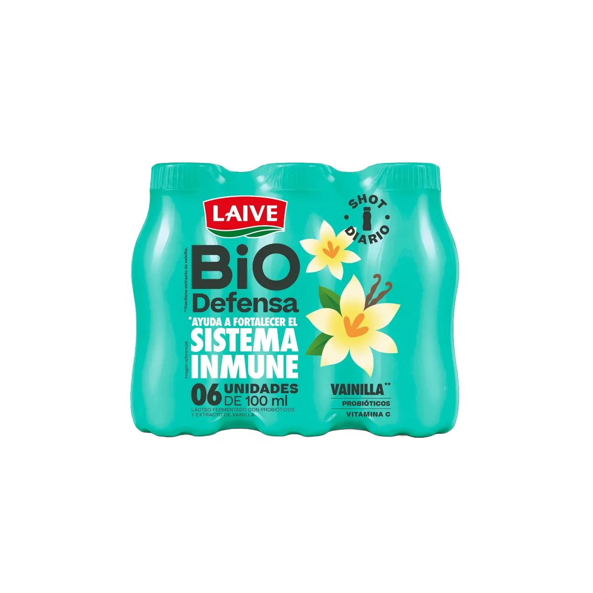LAIVE - Yogurt Biodefensa Laive Vainilla Sixpack Botella 100 mL