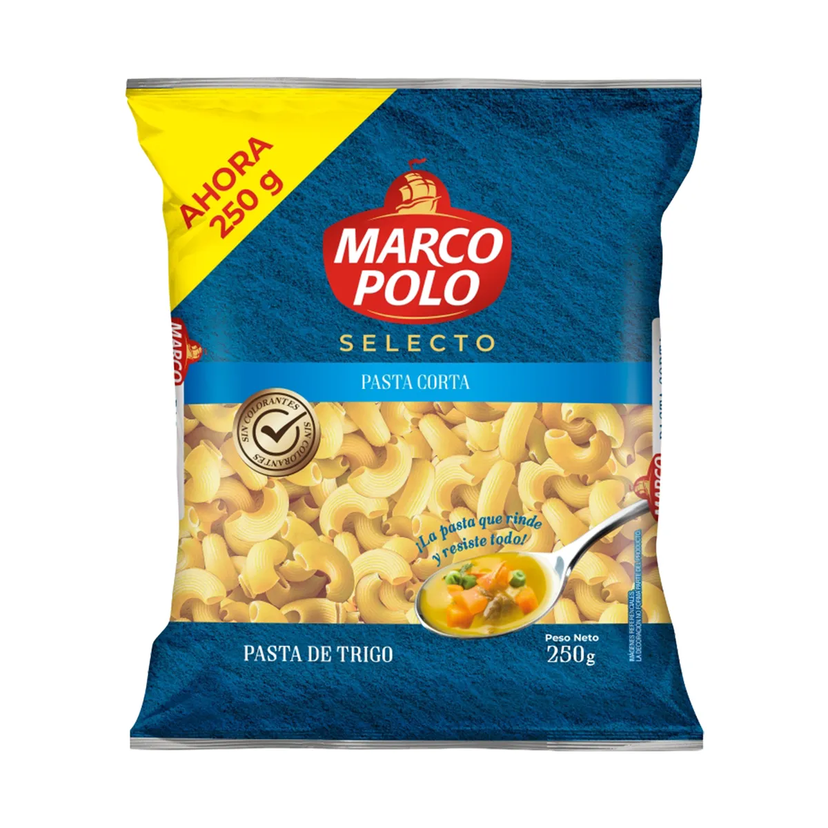 MARCO POLO - Pasta Codo Mediano Rayado Marco Polo Bolsa 250 g
