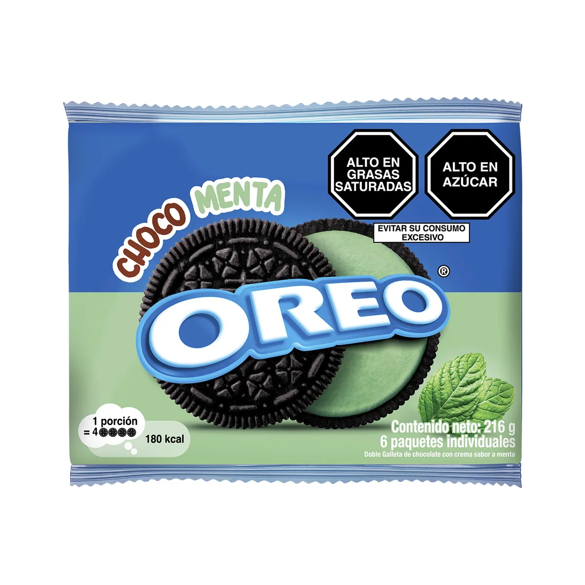OREO - Galletas Oreo Choco Menta Sixpack 216 g