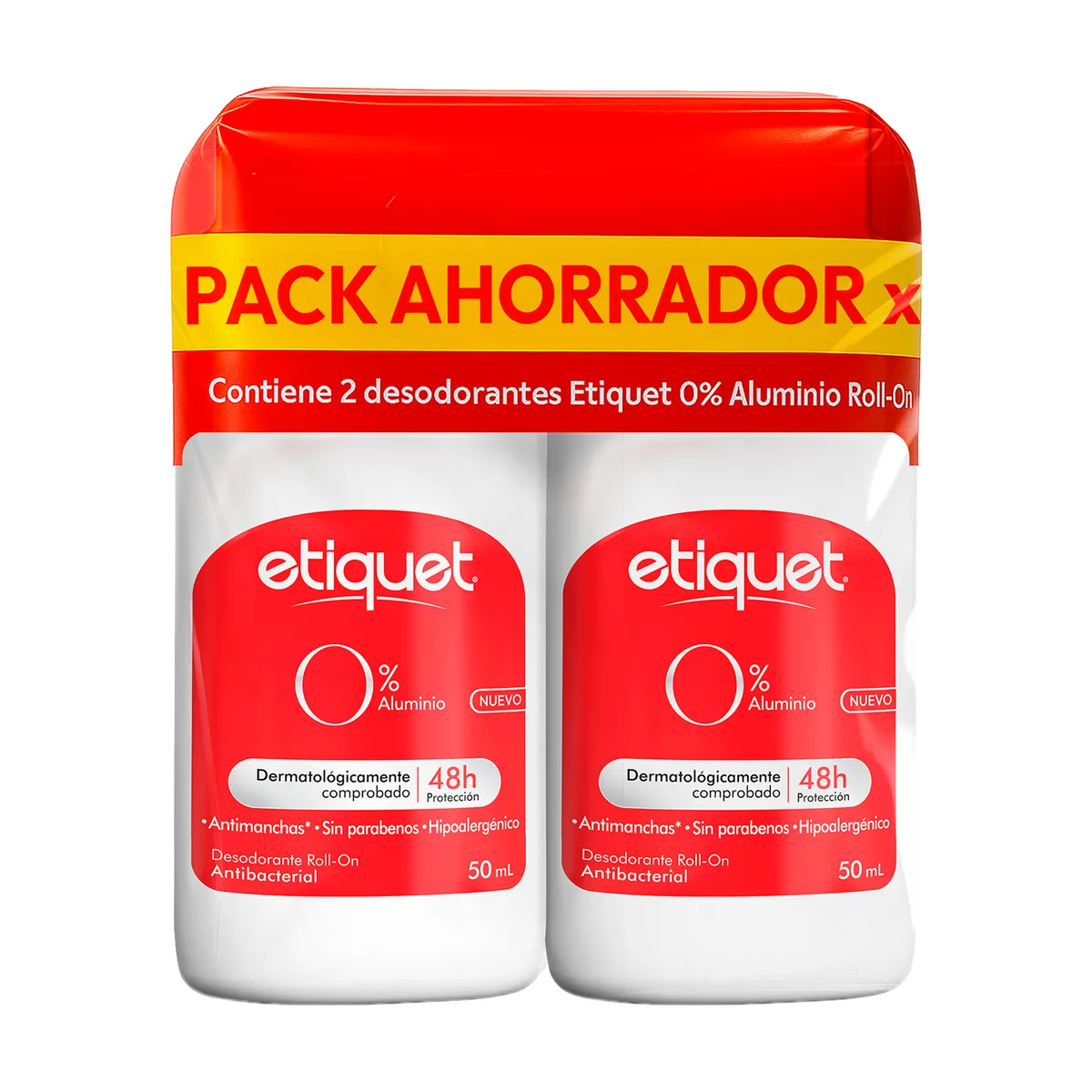 ETIQUET - Desodorante Roll On Etiquet 0% Aluminio Pack 2 x 50 mL