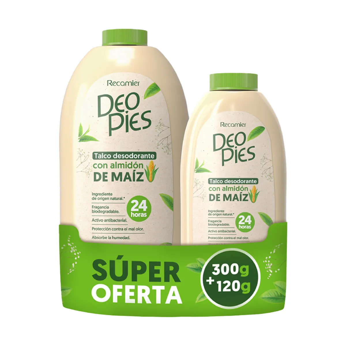 DEO PIES - Talco Desodorante Deo Pies Pack 300 g + 120 g