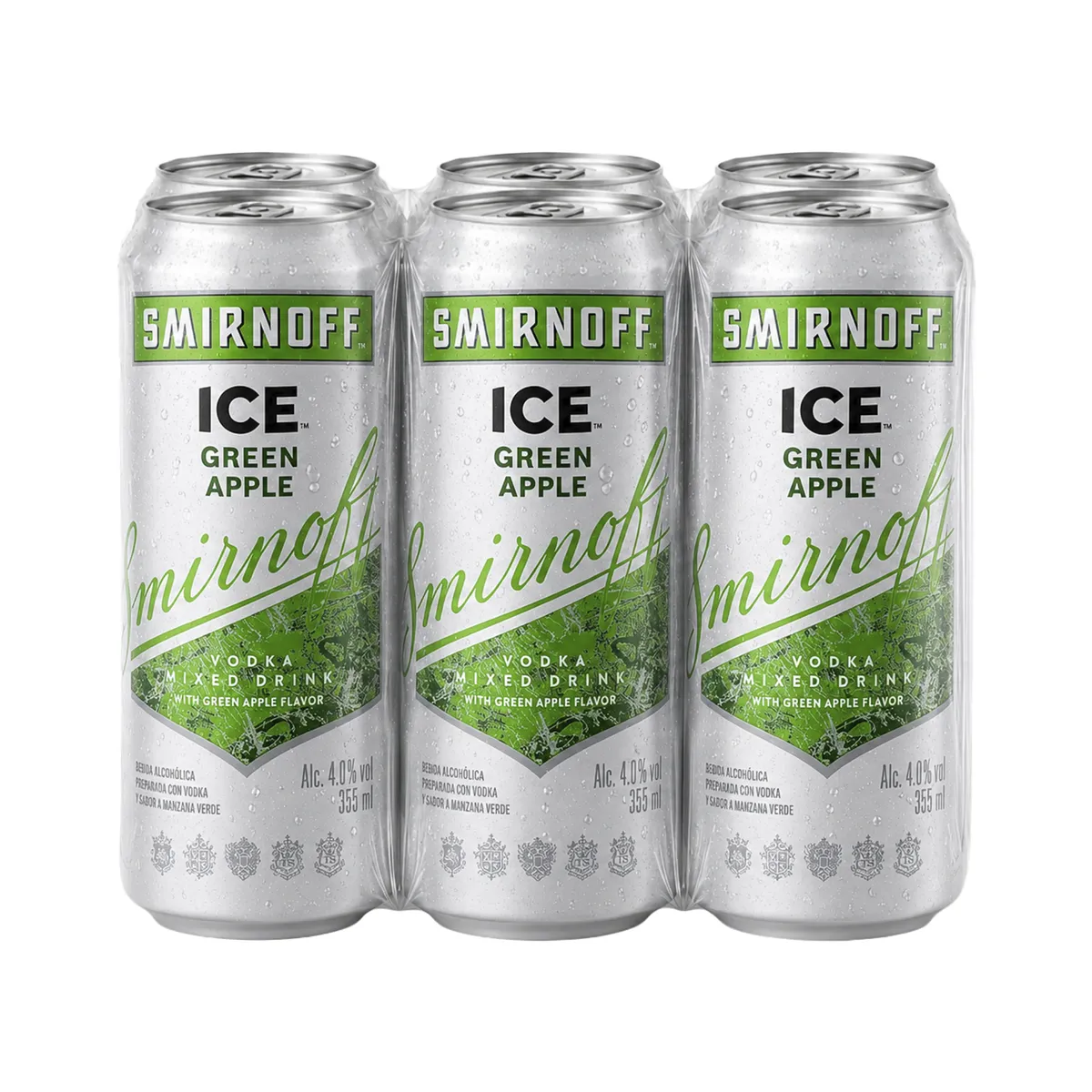 SMIRNOFF - Bebida Alcohólica Smirnoff Ice Green Apple Sixpack Lata 355 mL
