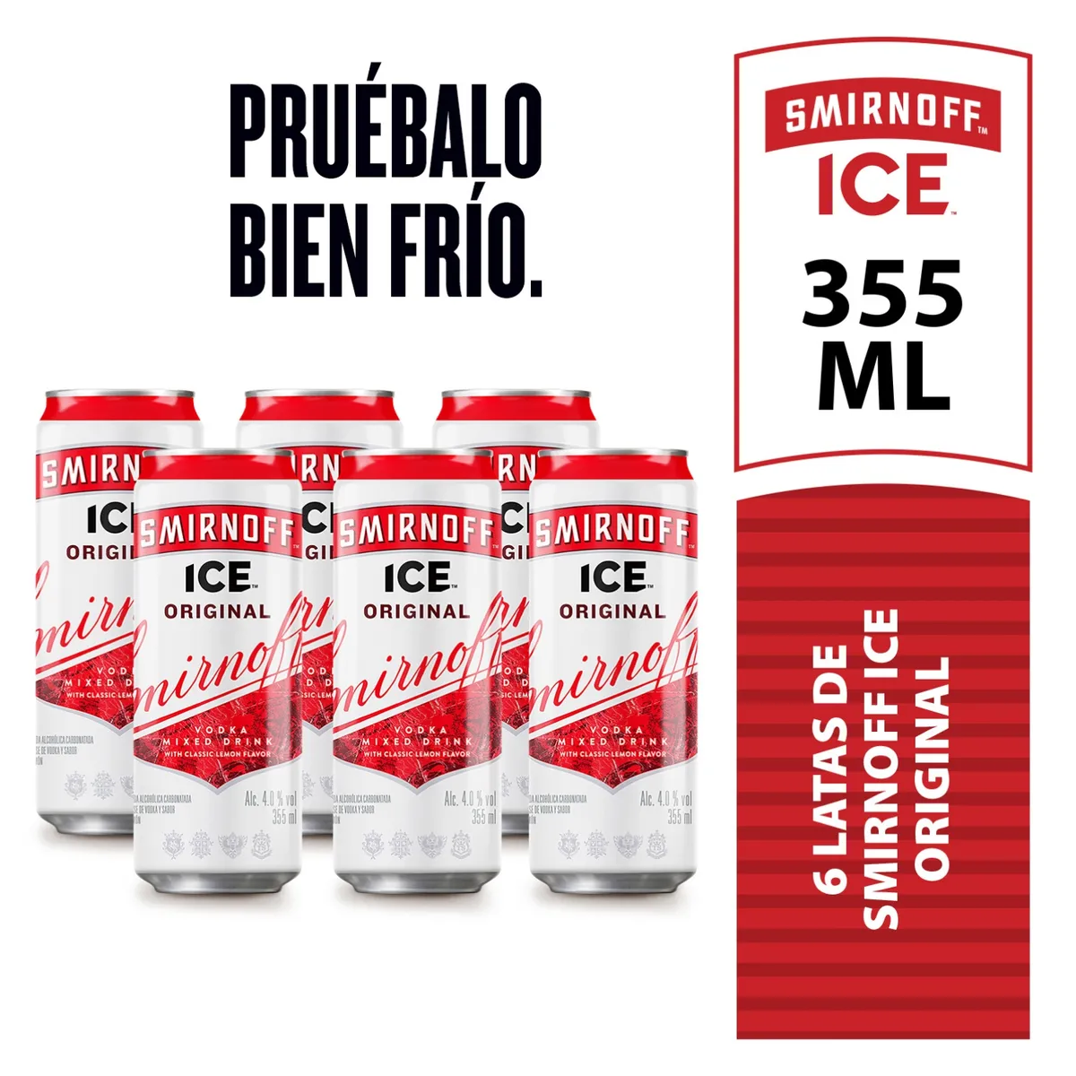 SMIRNOFF - Bebida Alcohólica Smirnoff Ice Original Sixpack Lata 355 mL