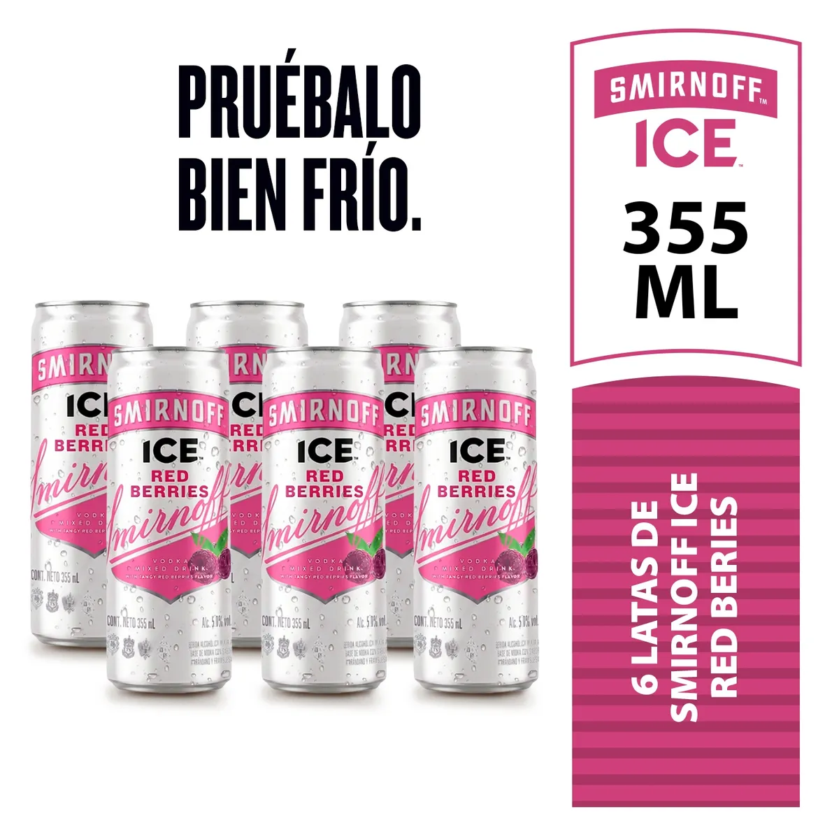 SMIRNOFF - Bebida Alcohólica Smirnoff Ice Red Berries Sixpack Lata 355 mL