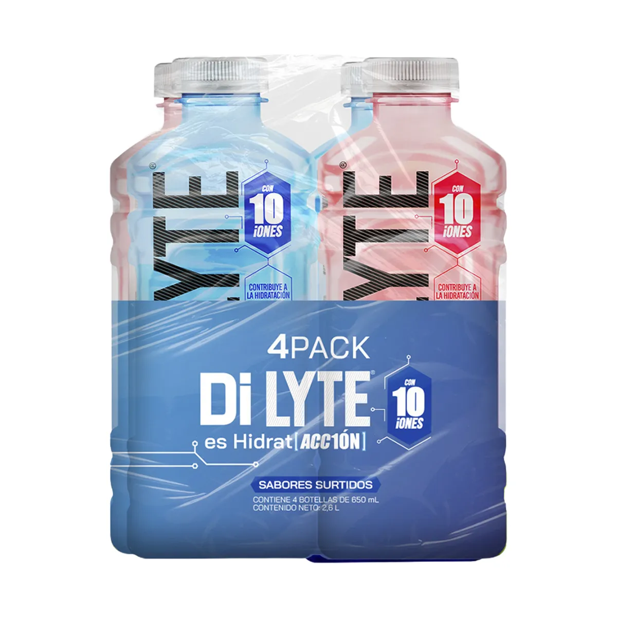 DILYTE - Bebida Rehidratante Dilyte Sabores Surtidos Pack 4 Botellas 650 mL