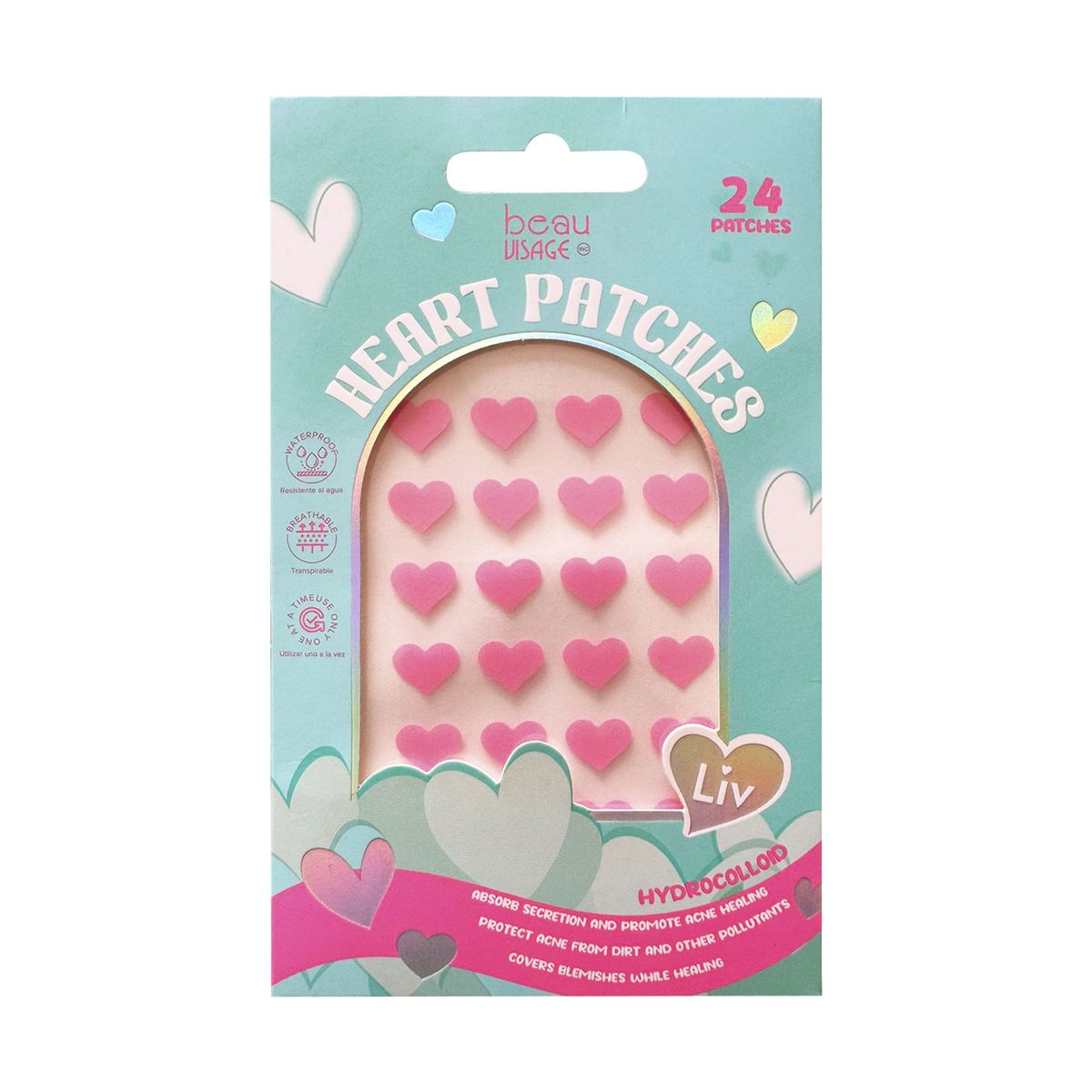 BEAU VISAGE - Parches para Acné Beau Visage Heart Caja 24 Und