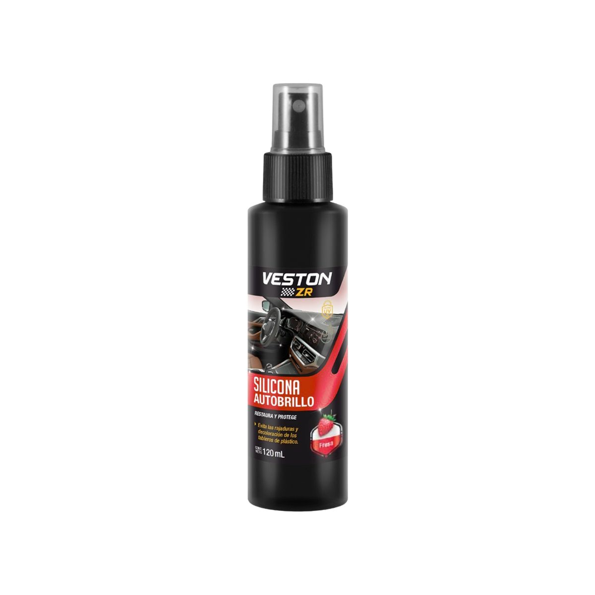 VESTON - Silicona Autobrillo Veston Fresa Botella 120 mL
