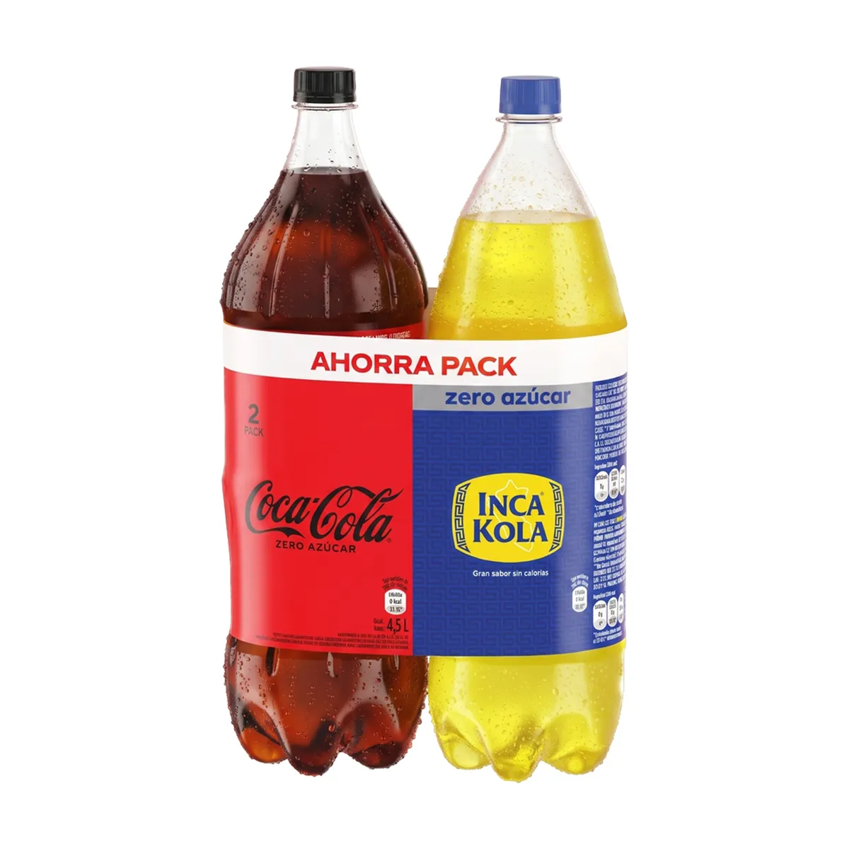 COCA COLA - Pack Gaseosas Coca-Cola Zero 2.25 L + Inca Kola Zero 2.25 L