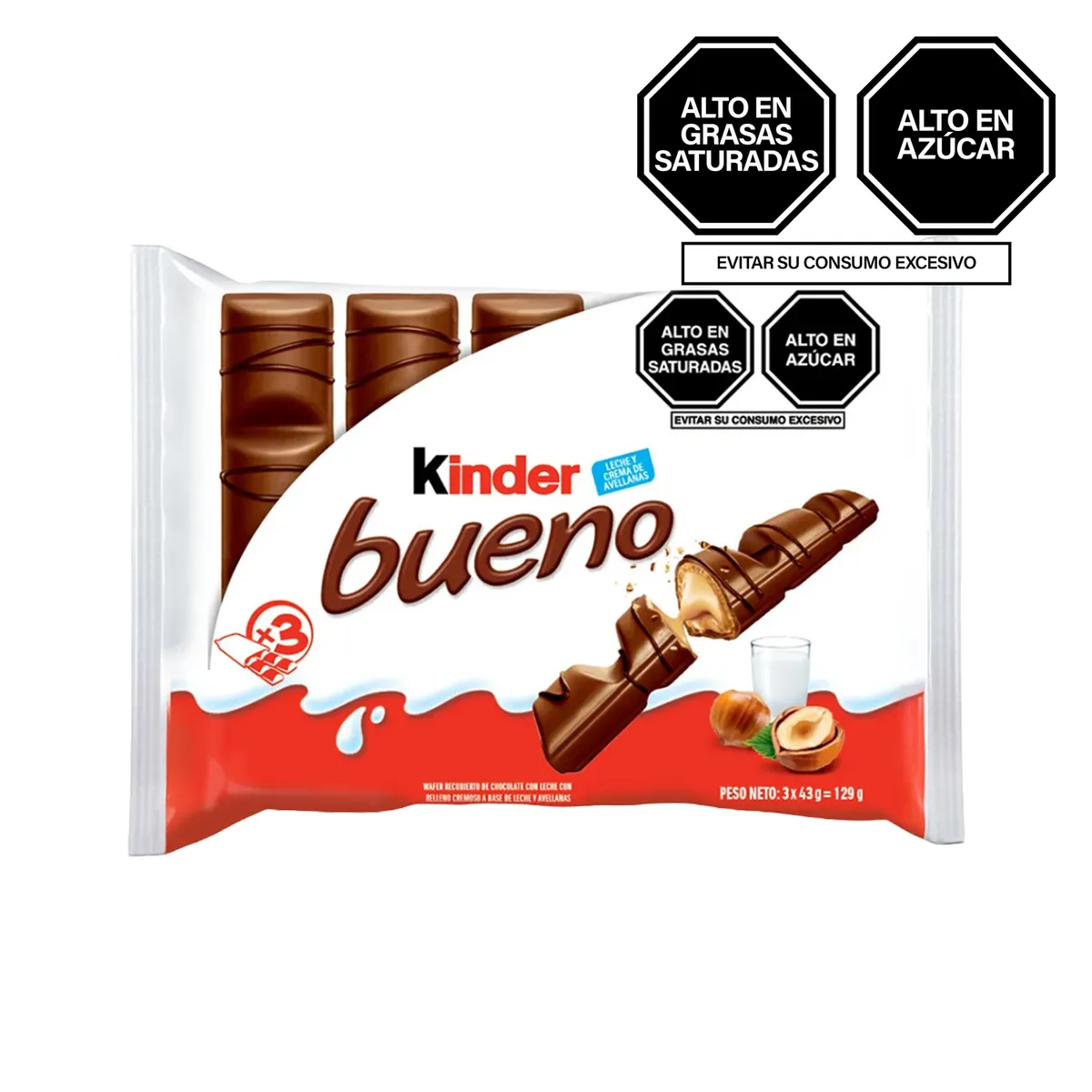 KINDER - Chocolate Kinder Bueno Empaque 3 Und