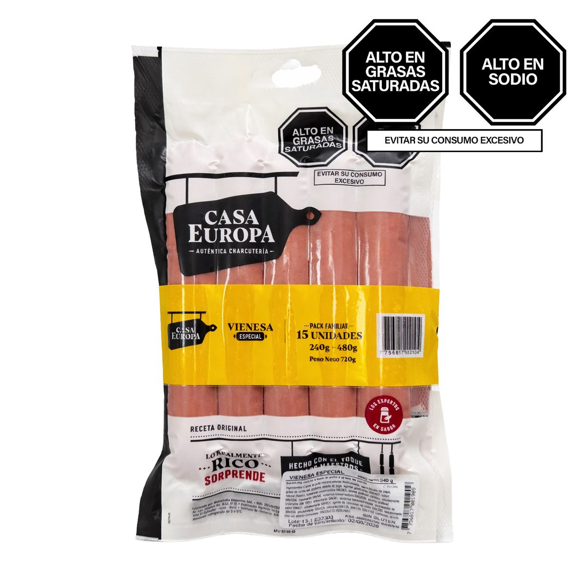 CASA EUROPA - Salchicha Vienesa Casa Europa Empaque 720 g