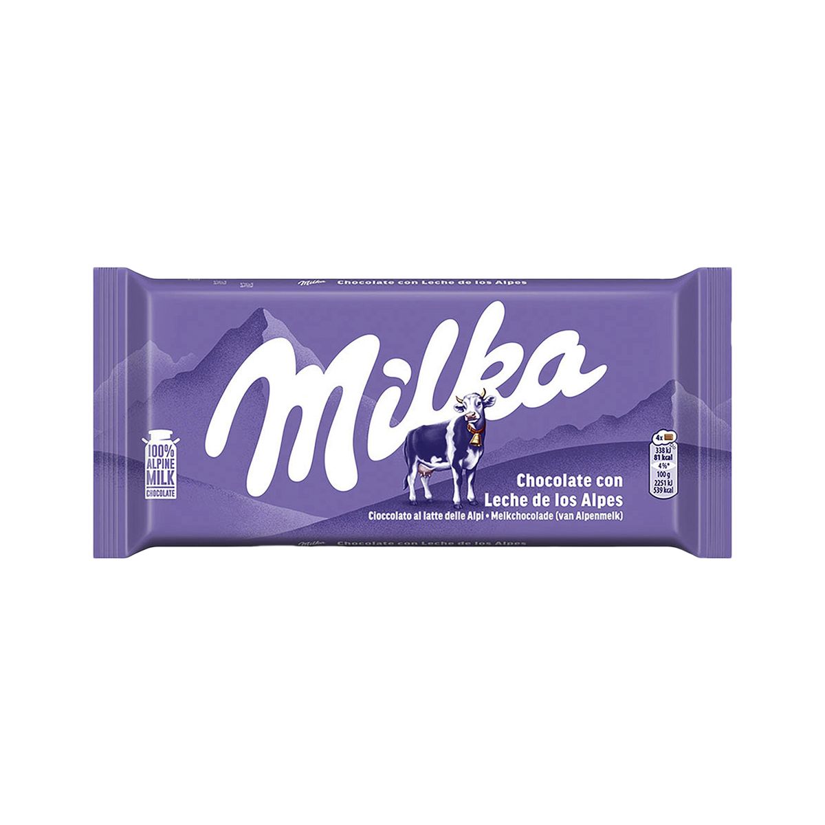 MILKA - Chocolate Milka Leche de los Alpes Empaque 90 g