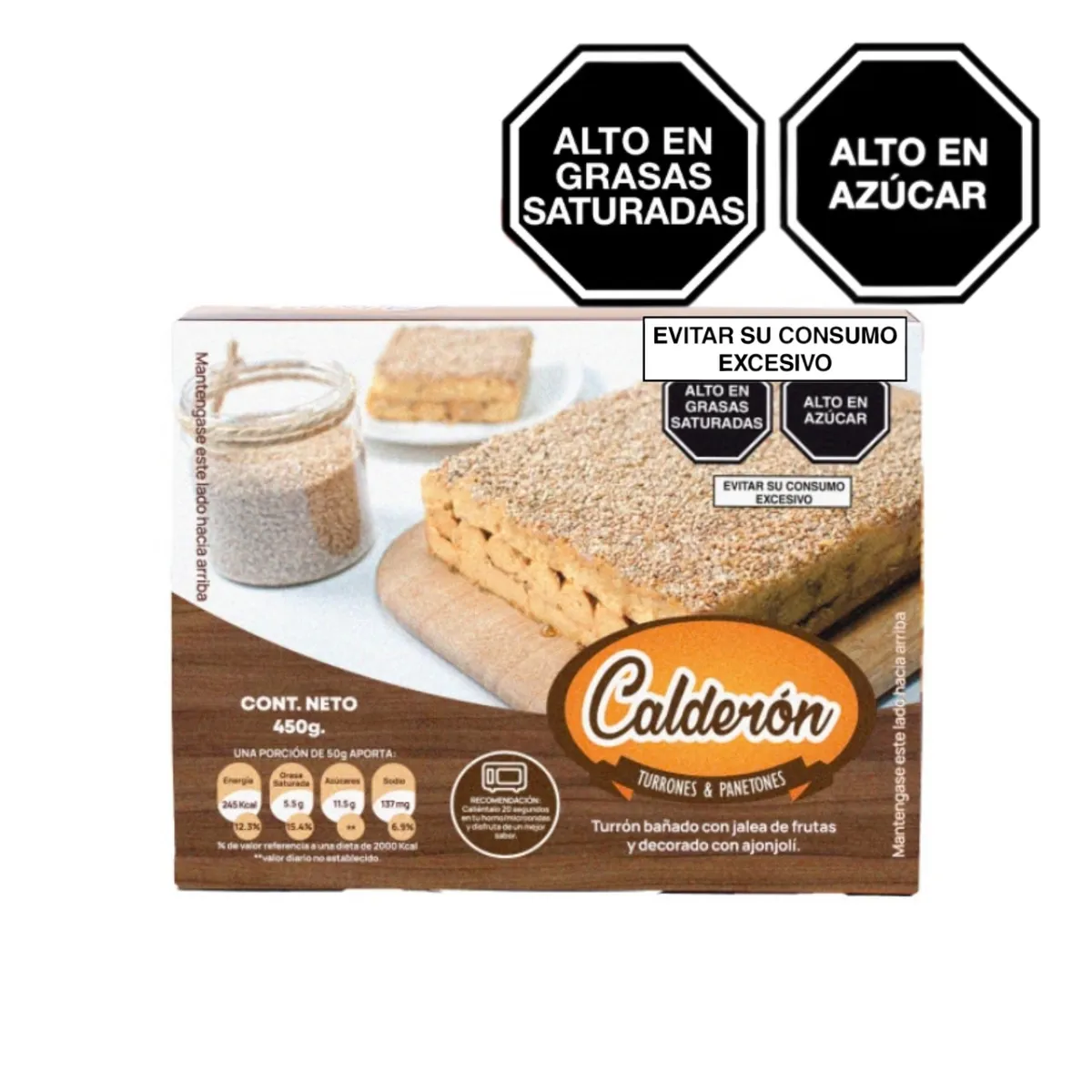 CALDERON - Turrón Calderón de Ajonjolí Caja 450 g