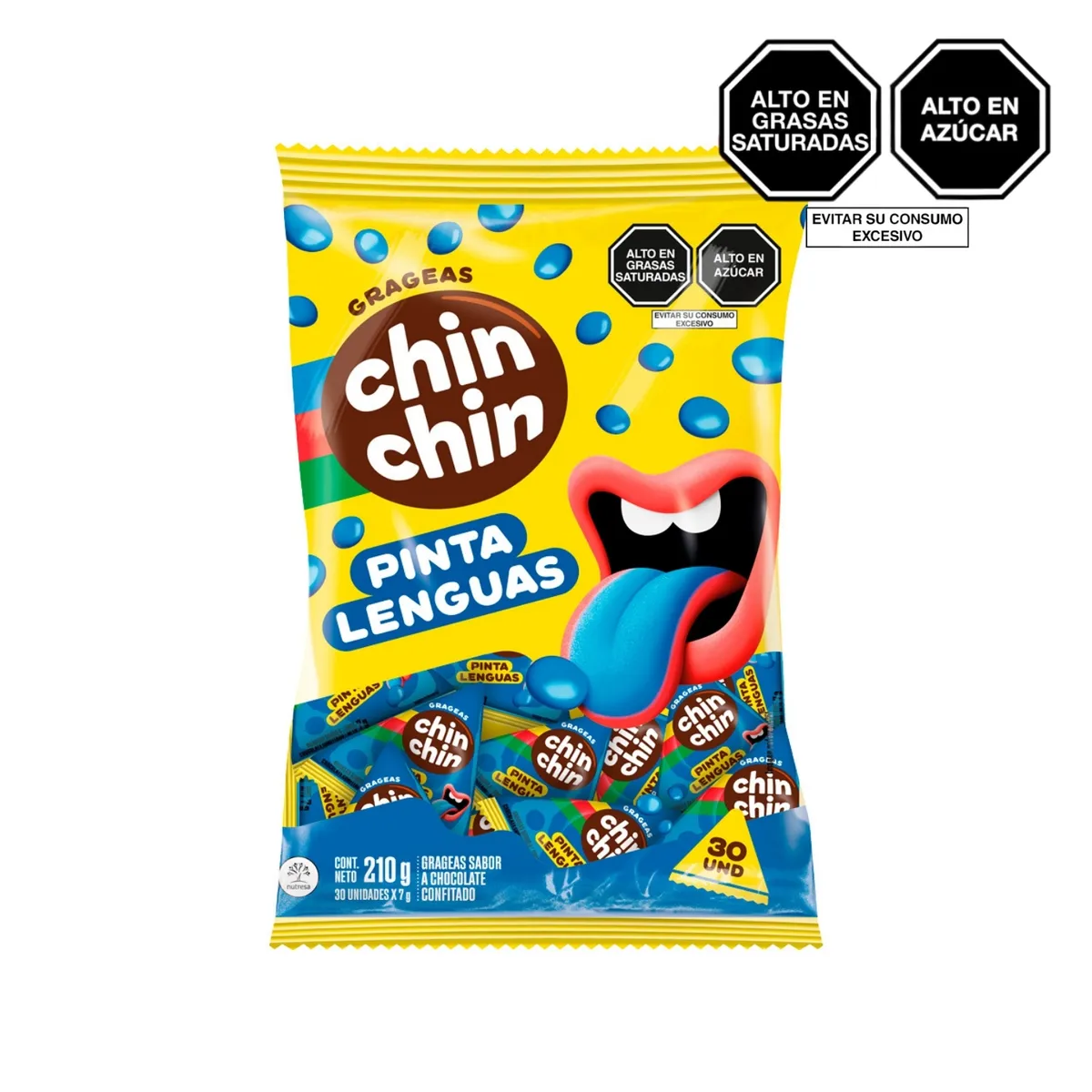 CHIN CHIN - Lentejas de Chocolate Chin Chin Pintalenguas Bolsa 210 g