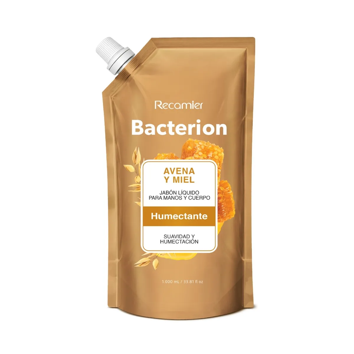 BACTERION - Jabón Líquido Bacterion Avena Miel Doypack 1 L