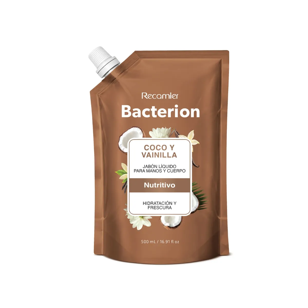 BACTERION - Jabón Líquido Bacterion Vainilla Coco Doypack 500 mL