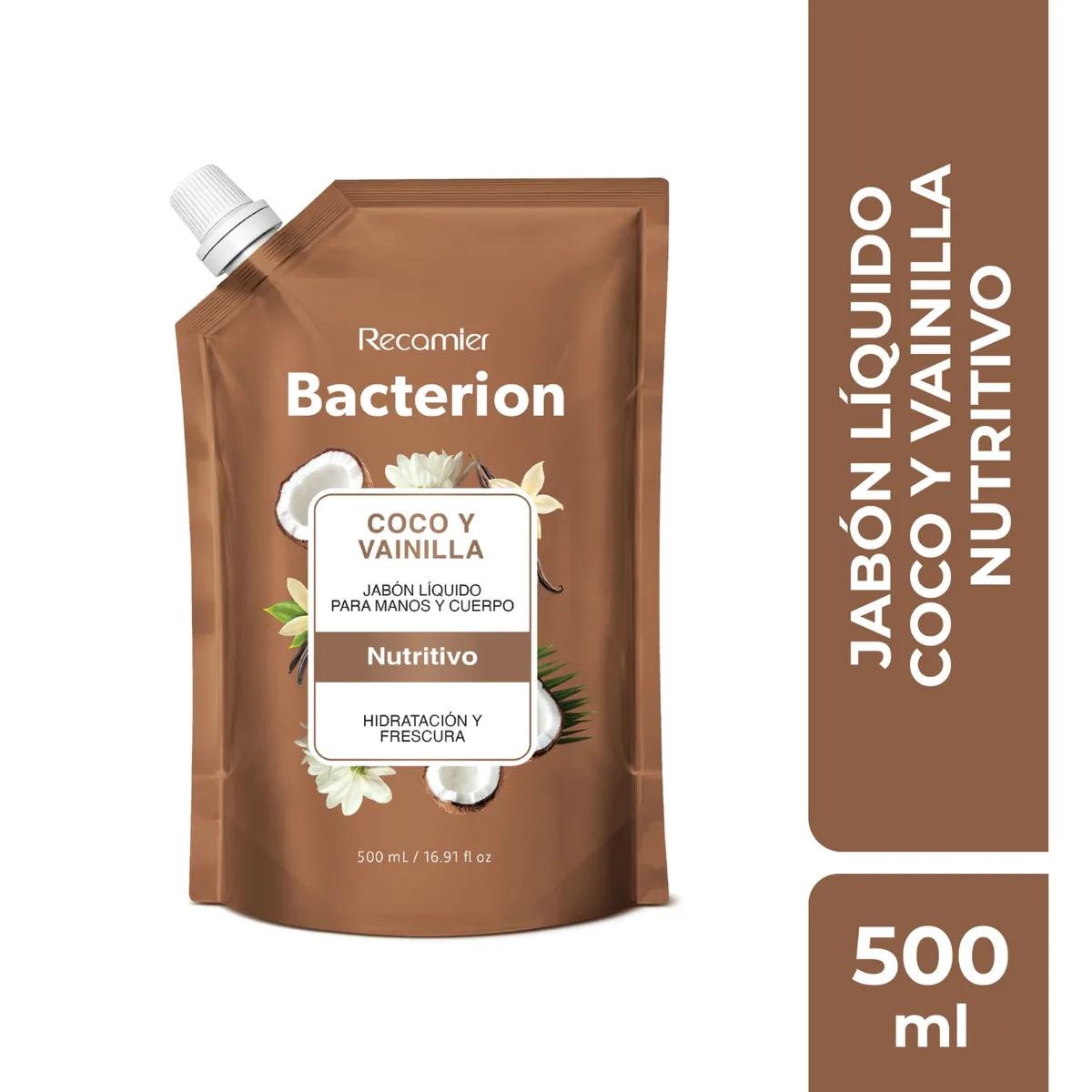 BACTERION - Jabón Líquido Bacterion Vainilla Coco Doypack 500 mL