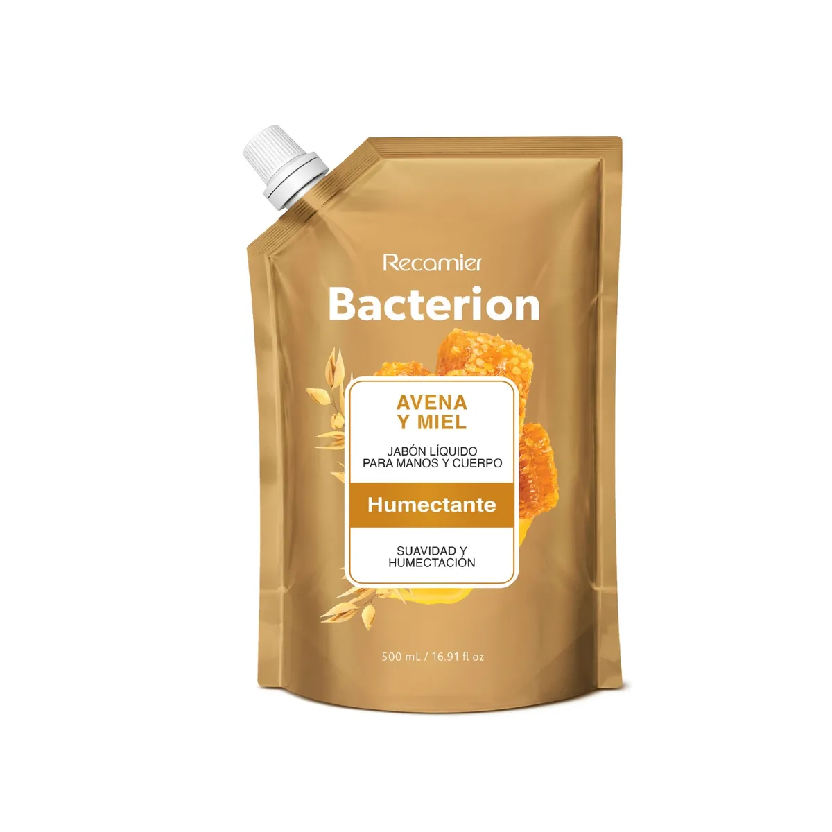 BACTERION - Jabón Líquido Bacterion Avena Miel Doypack 500 mL
