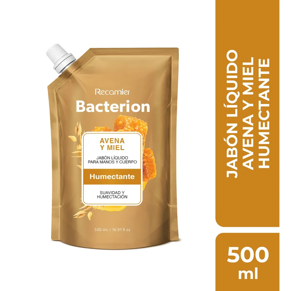 BACTERION - Jabón Líquido Bacterion Avena Miel Doypack 500 mL