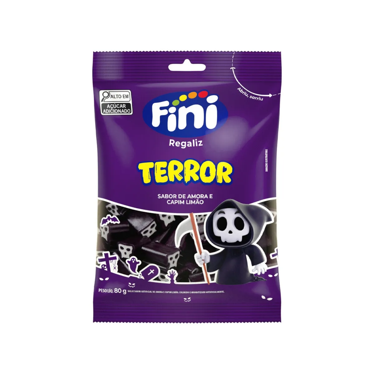 FINI - Gomitas Fini Regaliz Terror Bolsa 80 g