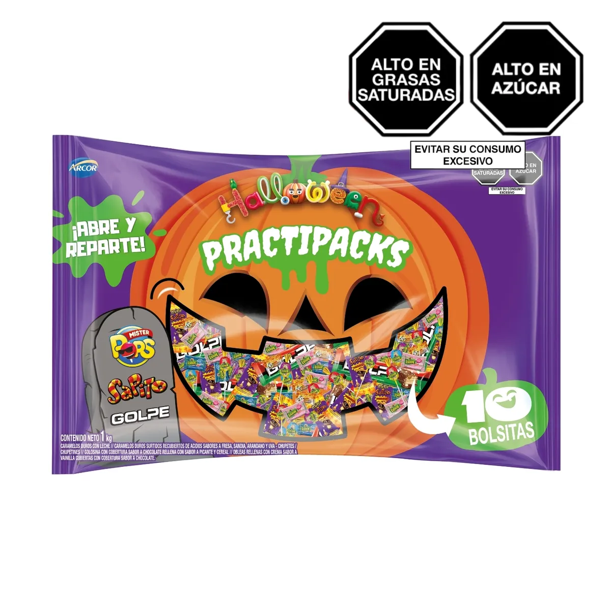 ARCOR - Bolson de Caramelos Arcor PractiPack Halloween Bolsa 1 Kg
