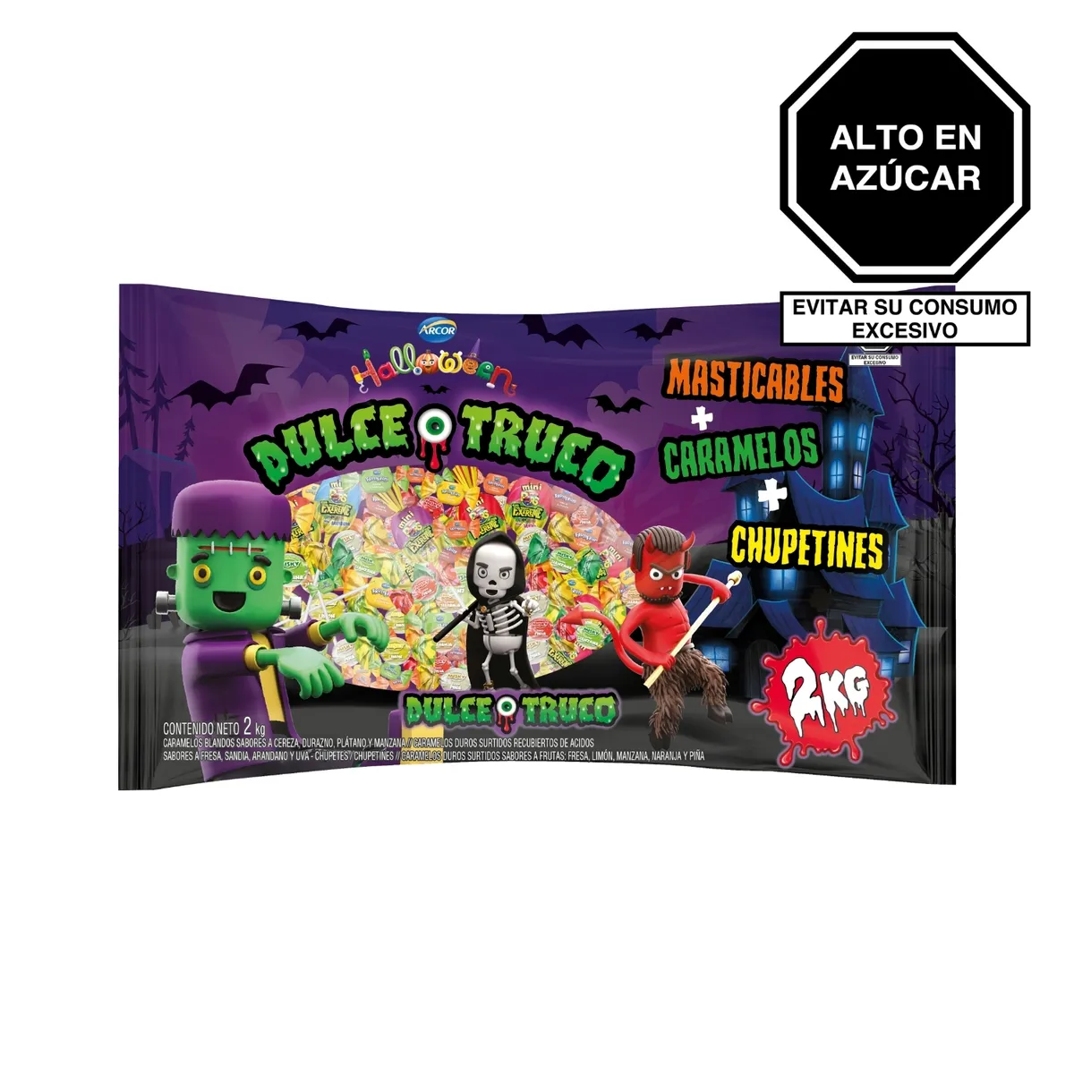 ARCOR - Dulces Arcor Halloween Dulce o Truco Bolsa 2 Kg